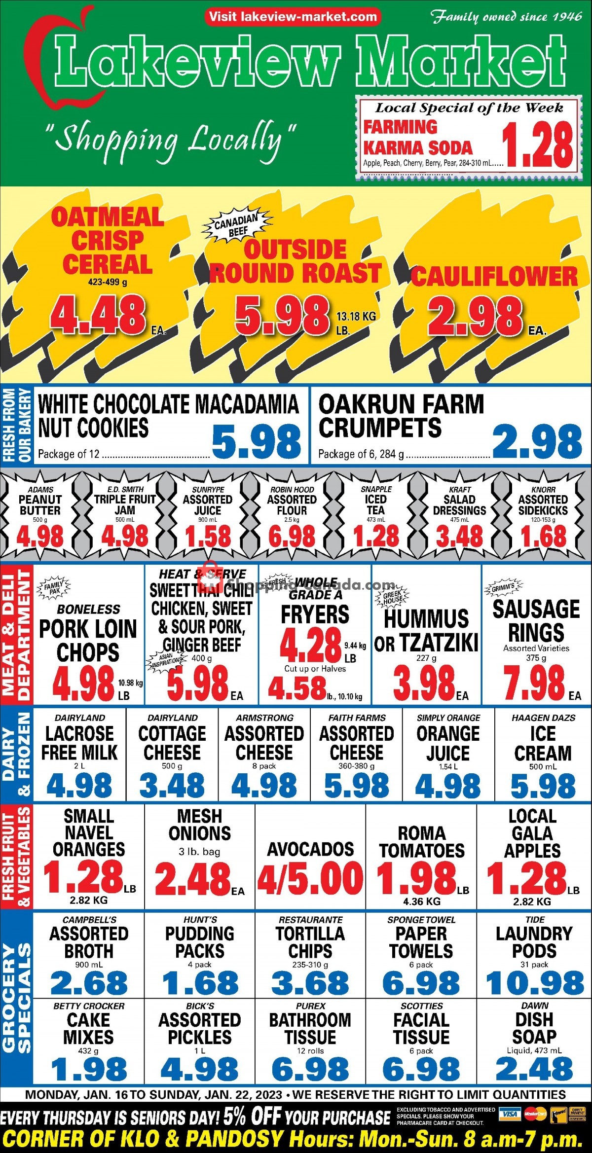 Lakeview Market flyer from Monday January 16, 2023 to Sunday January 22, 2023 - page 1