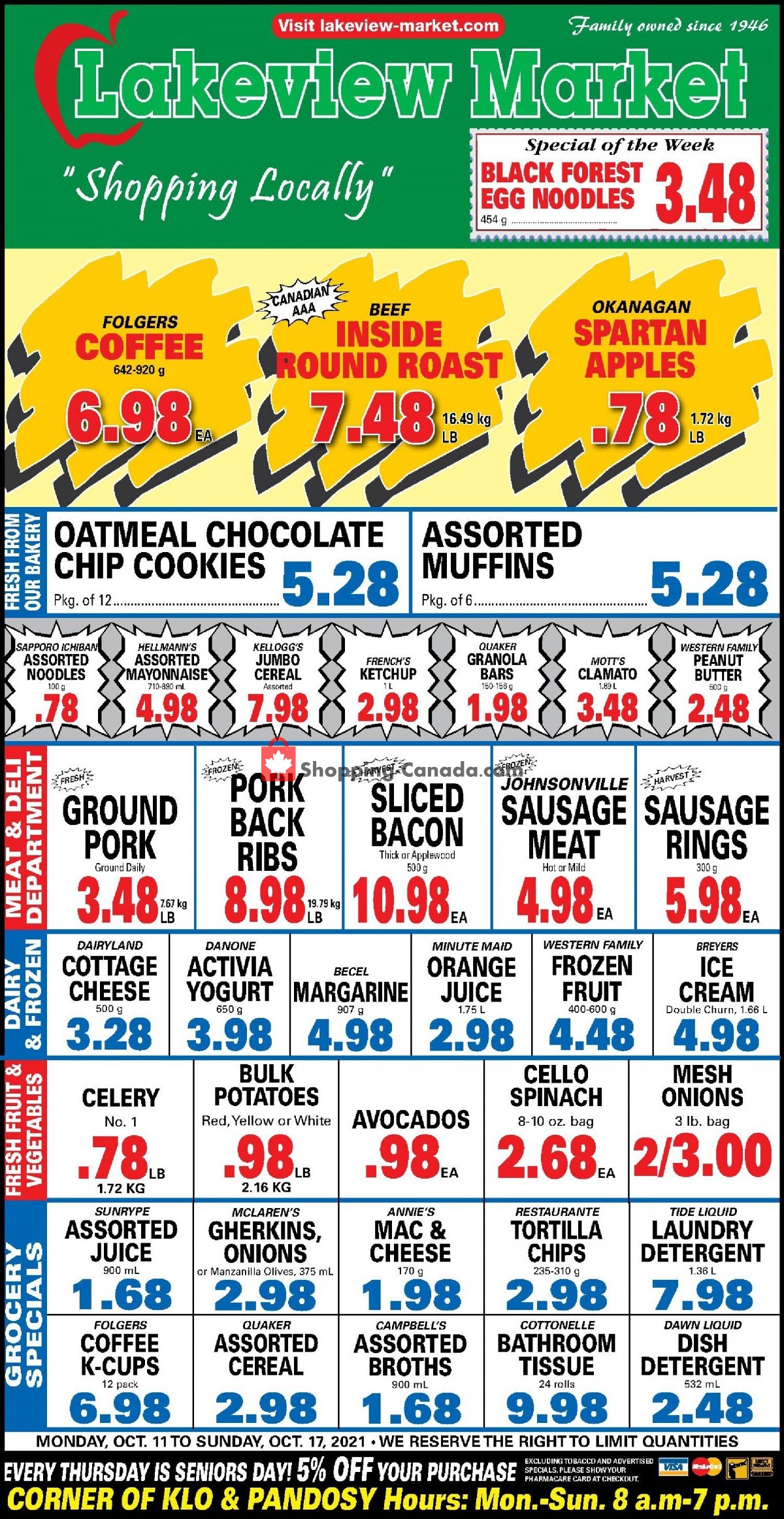 Lakeview Market flyer from Monday October 11, 2021 to Sunday October 17, 2021 - page 1
