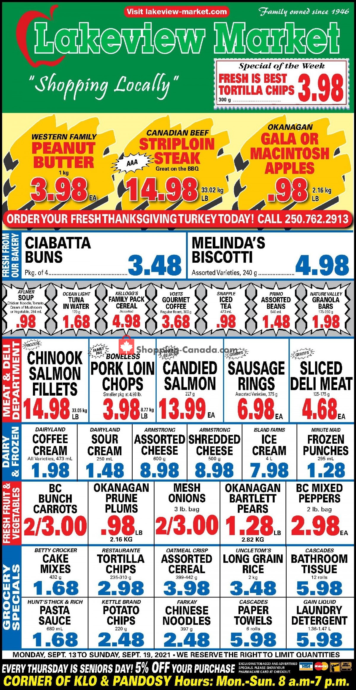 Lakeview Market flyer from Monday September 13, 2021 to Sunday September 19, 2021 - page 1