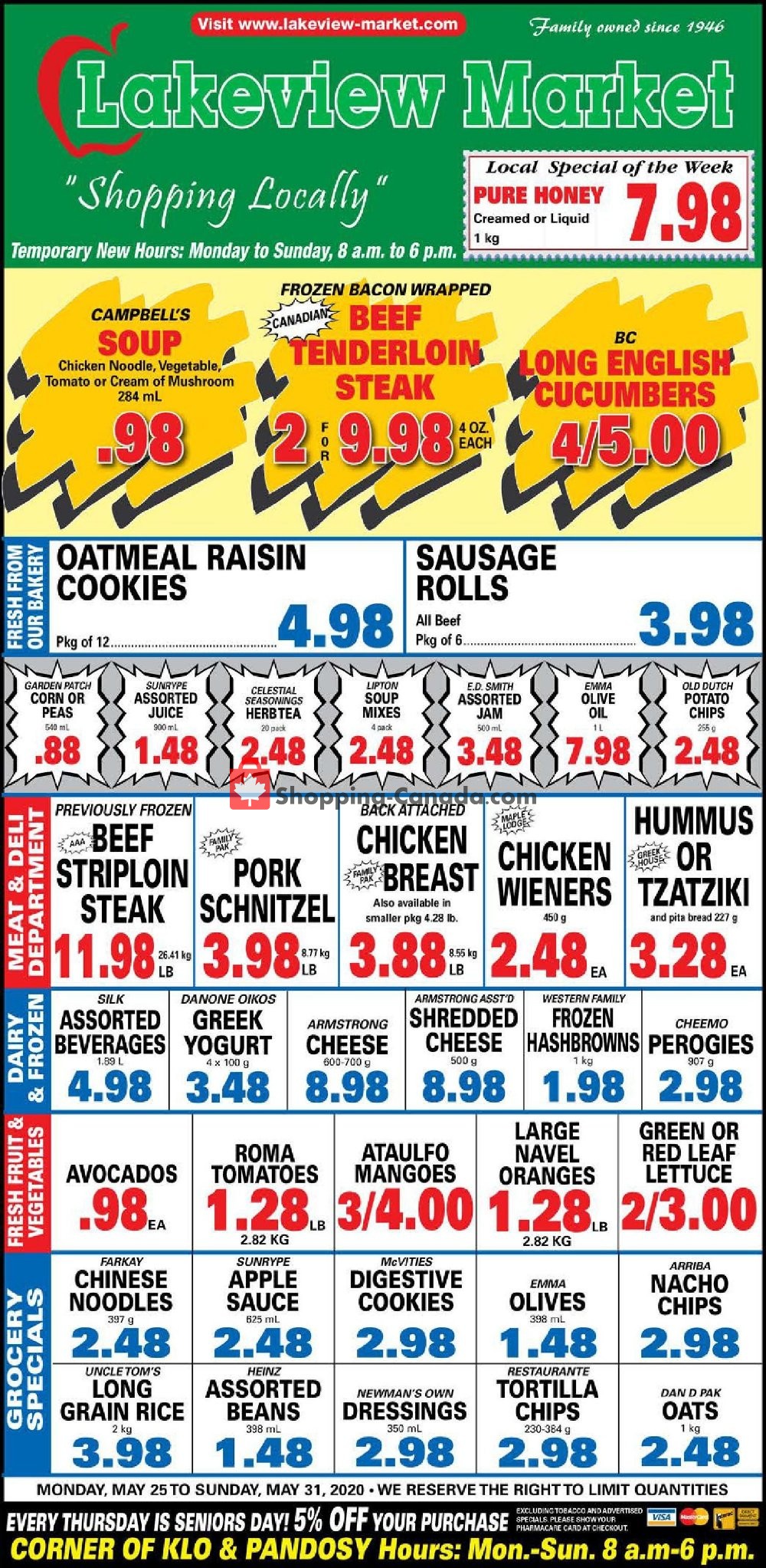 Lakeview Market flyer from Monday May 25, 2020 to Sunday May 31, 2020 - page 1
