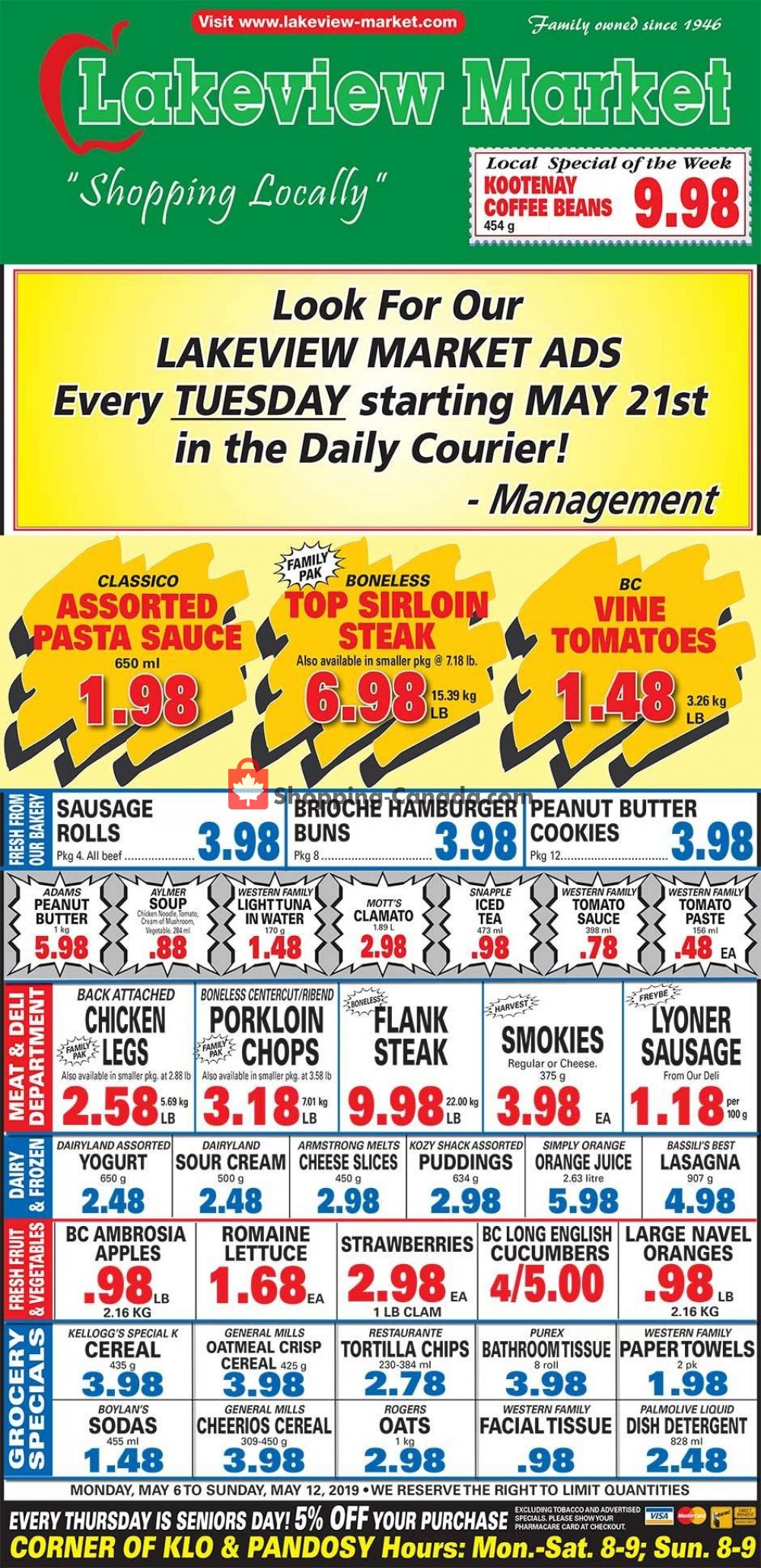 Lakeview Market flyer from Monday May 6, 2019 to Sunday May 12, 2019 - page 1