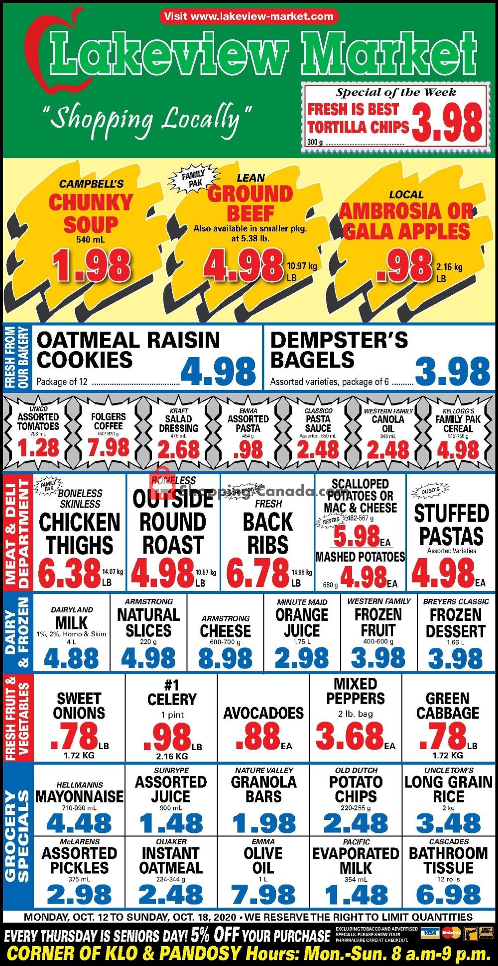 Lakeview Market flyer from Monday October 12, 2020 to Sunday October 18, 2020 - page 1