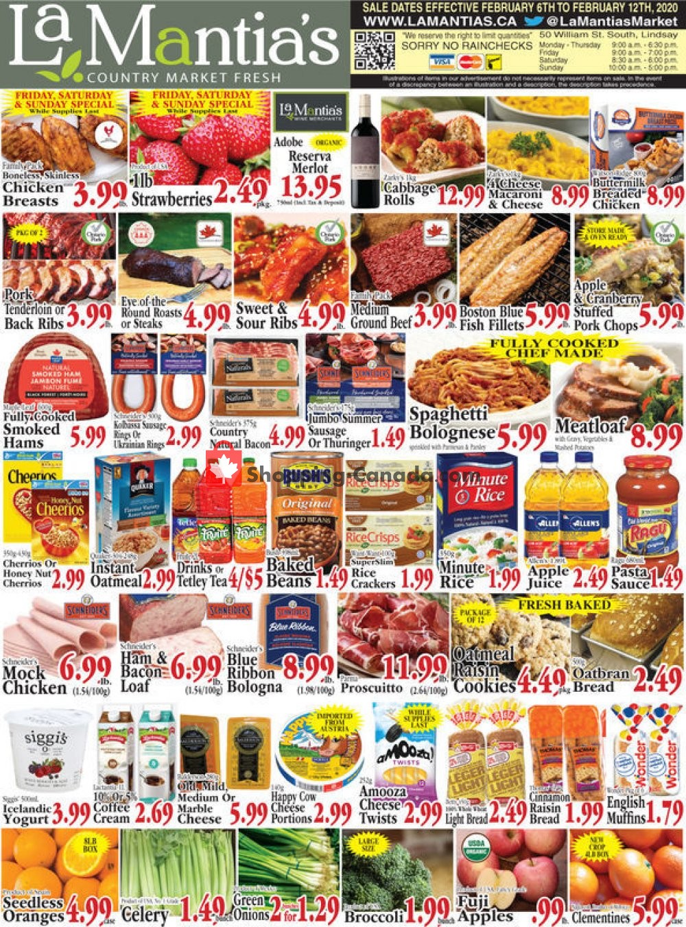Lamantia's Country Market flyer from Thursday February 6, 2020 to Wednesday February 12, 2020 - page 1
