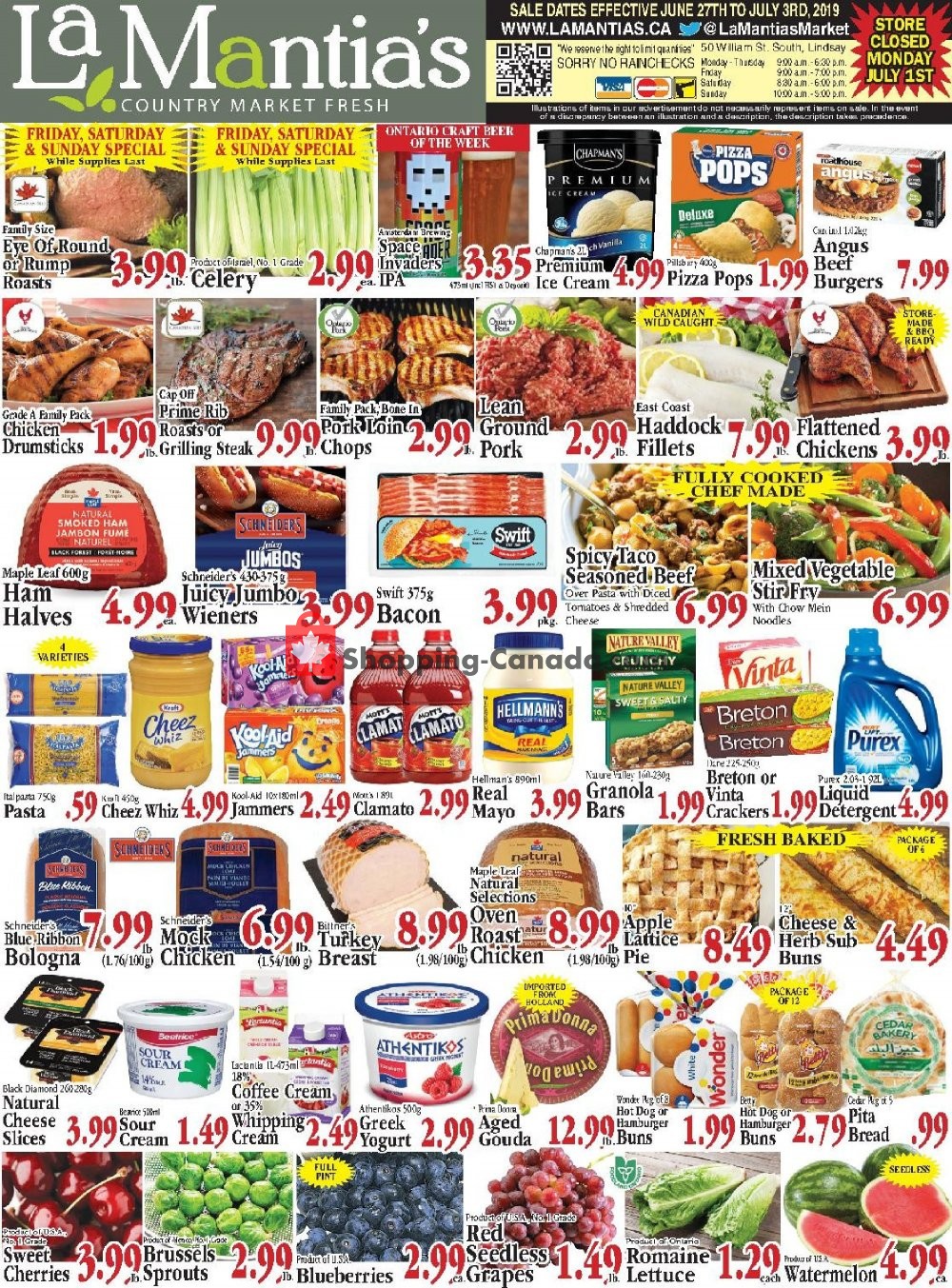 Lamantia's Country Market flyer from Thursday June 27, 2019 to Wednesday July 3, 2019 - page 1