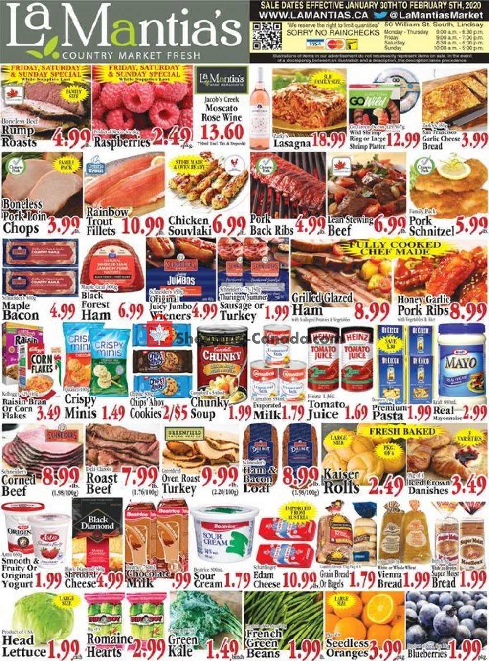 Lamantia's Country Market flyer from Thursday January 30, 2020 to Wednesday February 5, 2020 - page 1