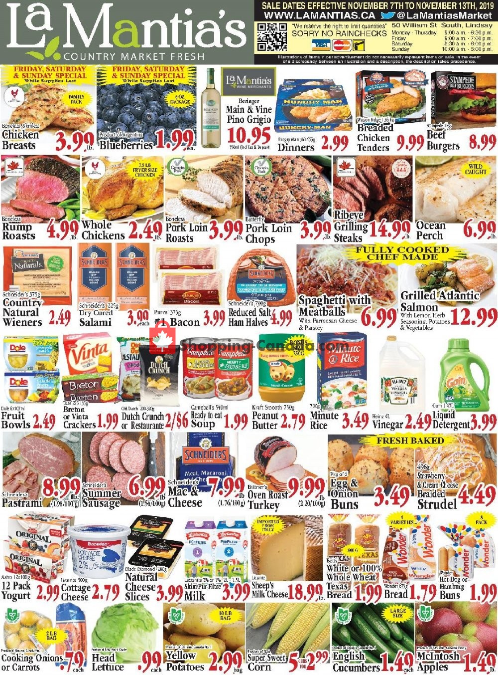 Lamantia's Country Market flyer from Thursday November 7, 2019 to Wednesday November 13, 2019 - page 1