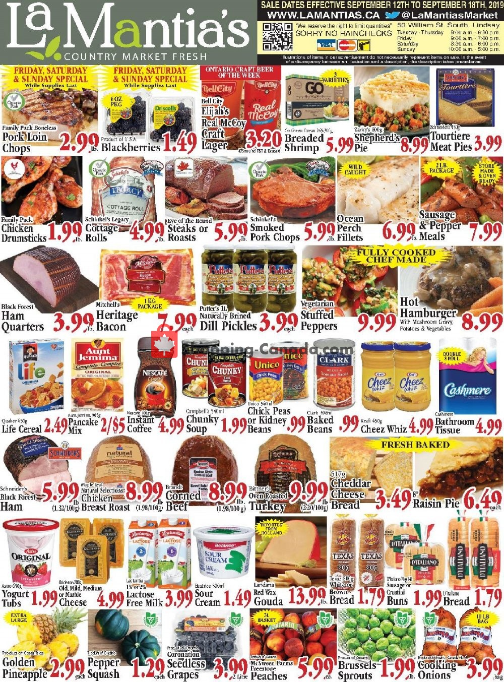 Lamantia's Country Market flyer from Thursday September 12, 2019 to Wednesday September 18, 2019 - page 1