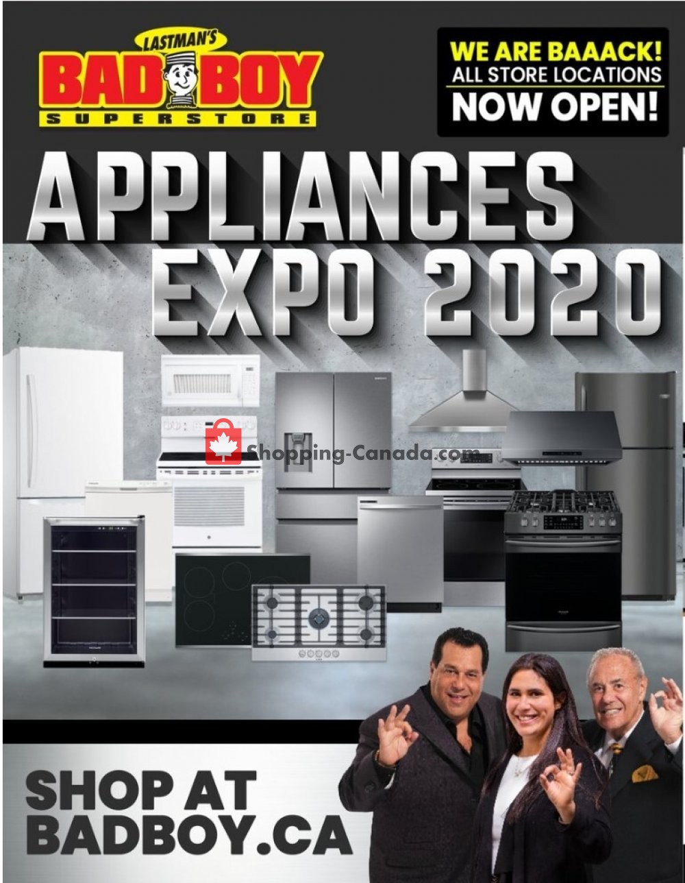 Lastman's Bad Boy Canada, flyer (Appliances Expo 2020) July 30 August 31, 2020 Shopping