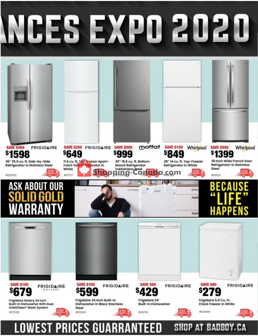 Lastman's Bad Boy Canada, flyer (Appliances Expo 2020) July 30