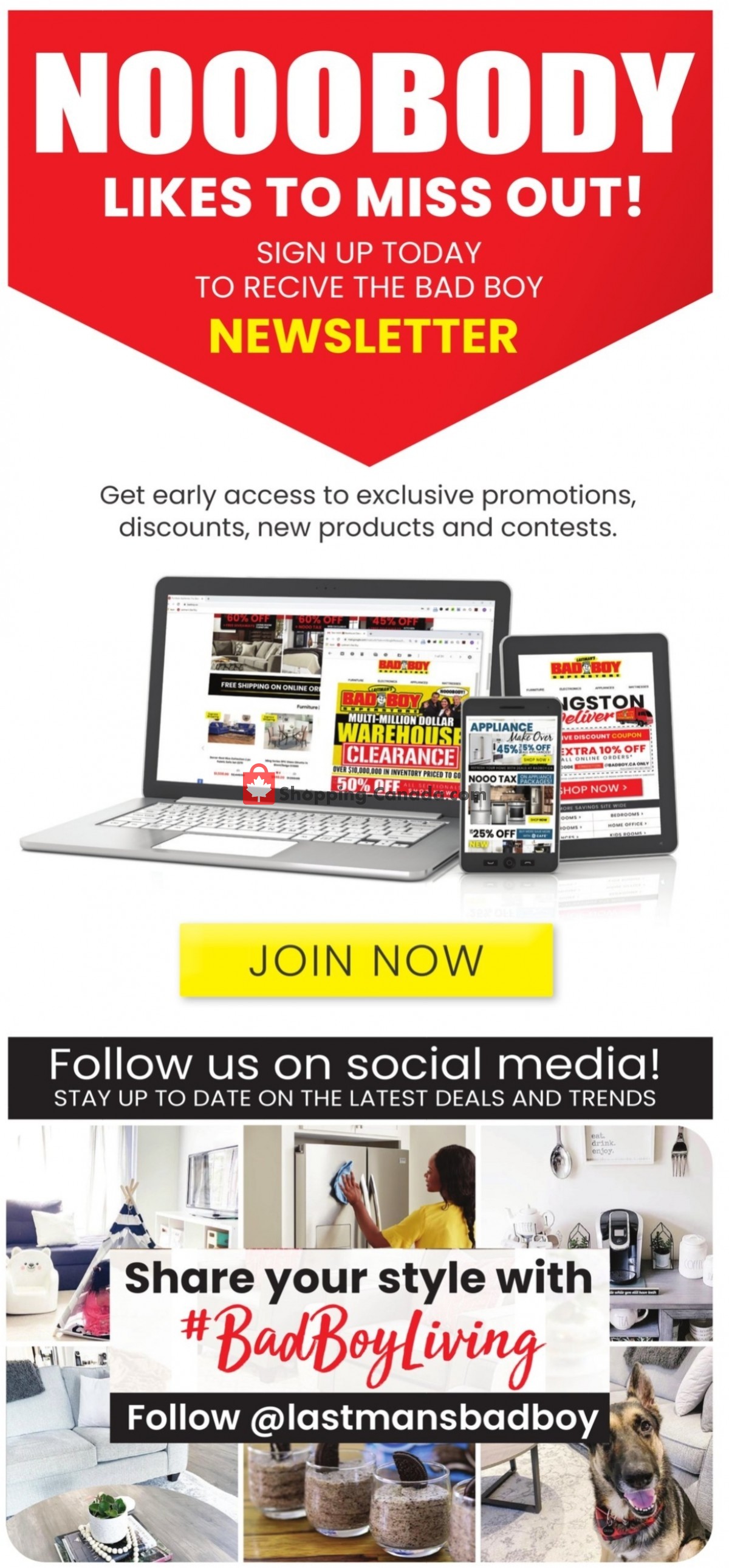 Lastman's Bad Boy Canada, flyer (Back To School) August 4 August 31, 2022 Shopping Canada