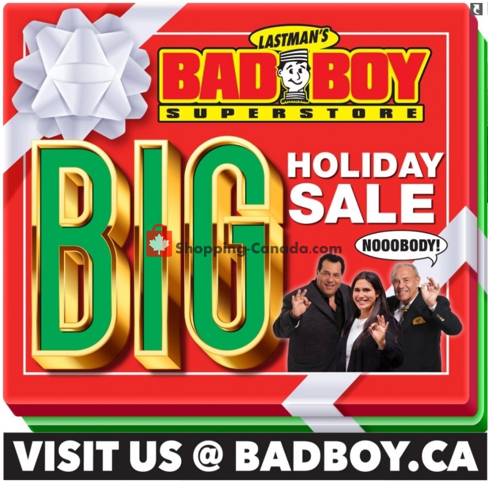 Lastman's Bad Boy Canada, flyer (Big Holiday Sale) November 12