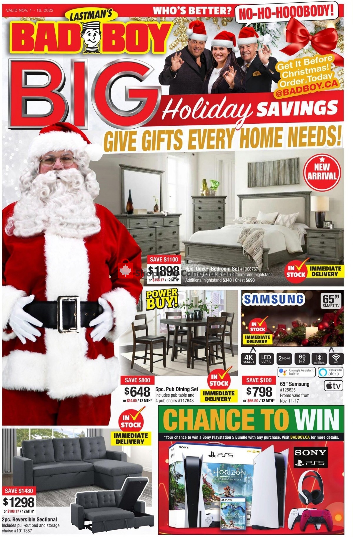 Lastman's Bad Boy Canada, flyer (Big Holiday Savings) November 1