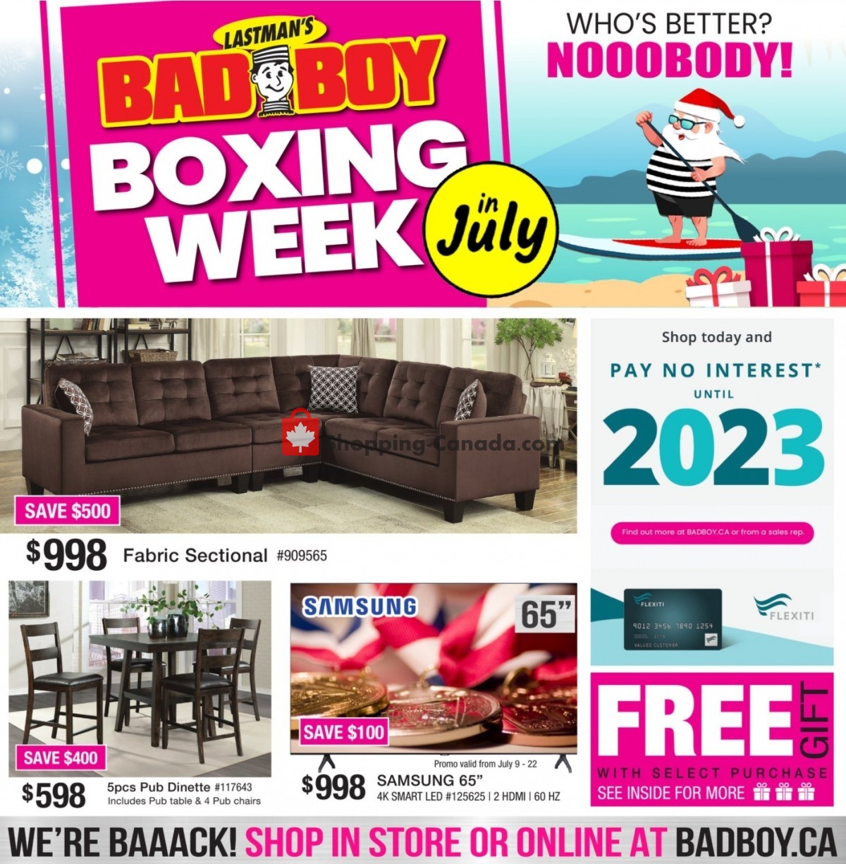 Lastman's Bad Boy Canada, flyer (Boxing Week in July) July 8 July