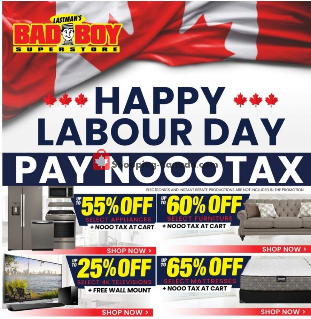 Lastman's Bad Boy Canada, flyer (Happy Labour Day) September 3