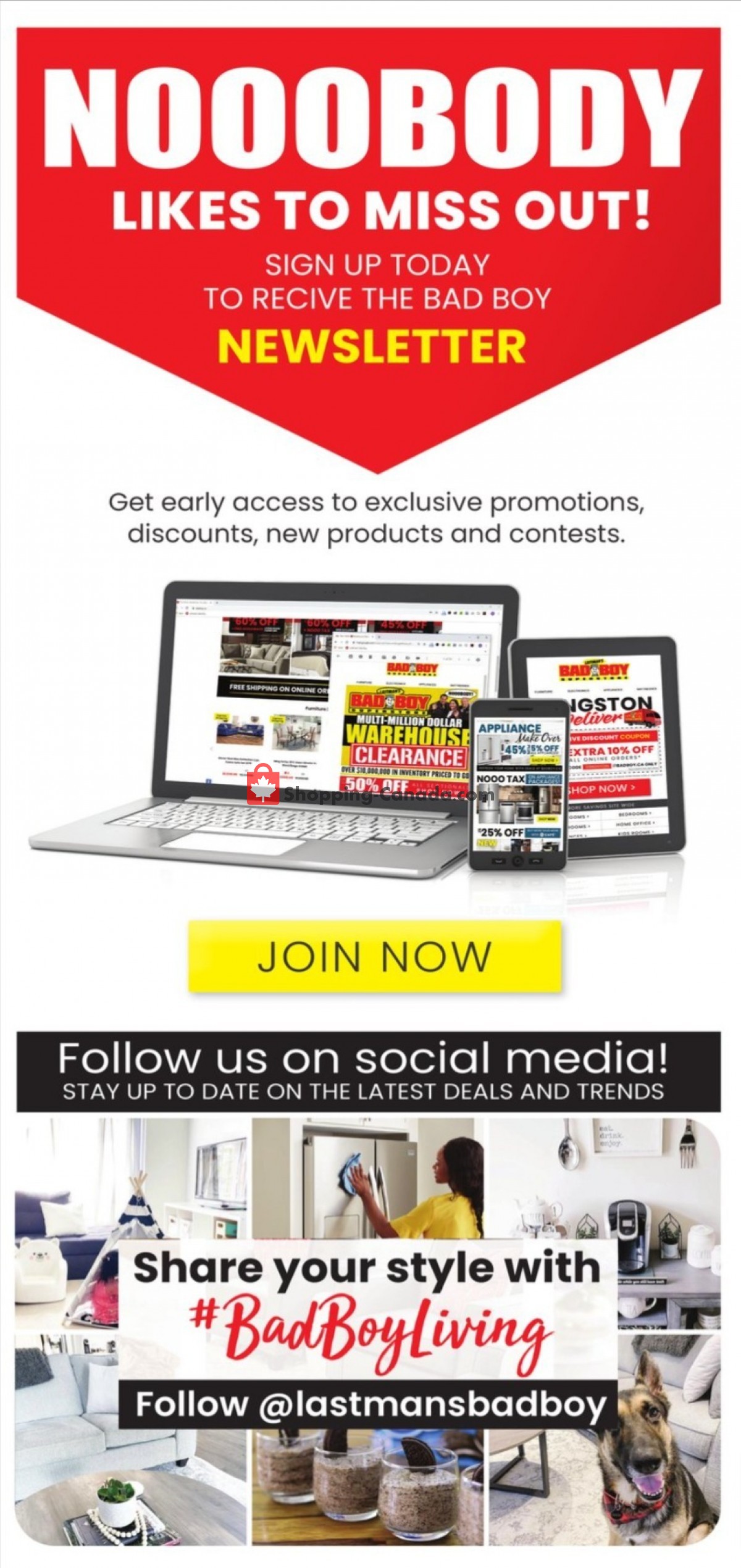 Lastman's Bad Boy Canada, flyer (Labour Day Sales Event) August 4