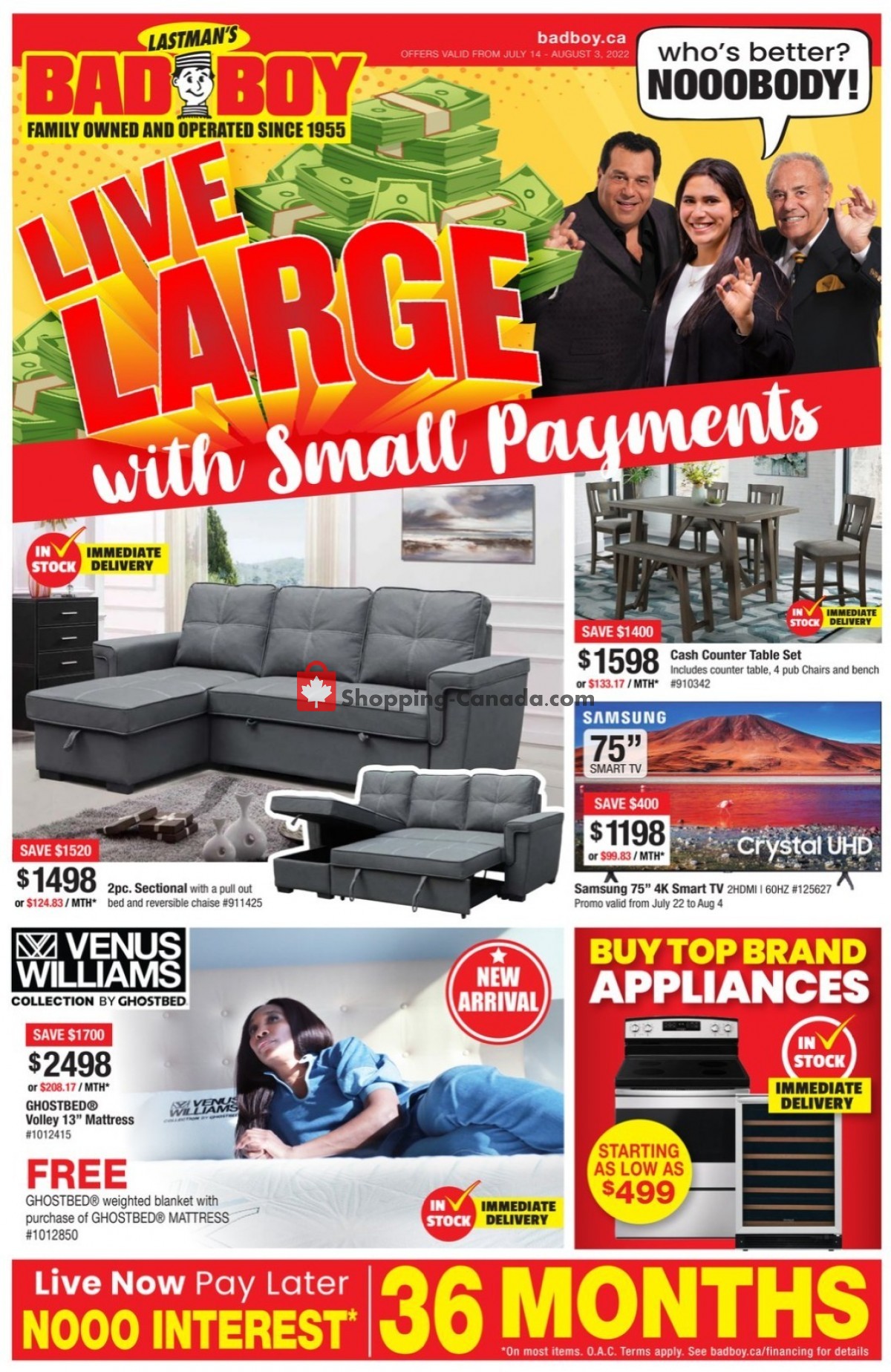 Lastman's Bad Boy Canada, flyer (Live Large Specials) July 14