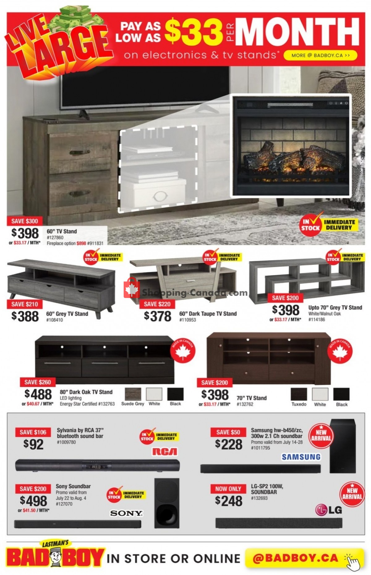 Lastman's Bad Boy Canada, flyer (Live Large Specials) July 14