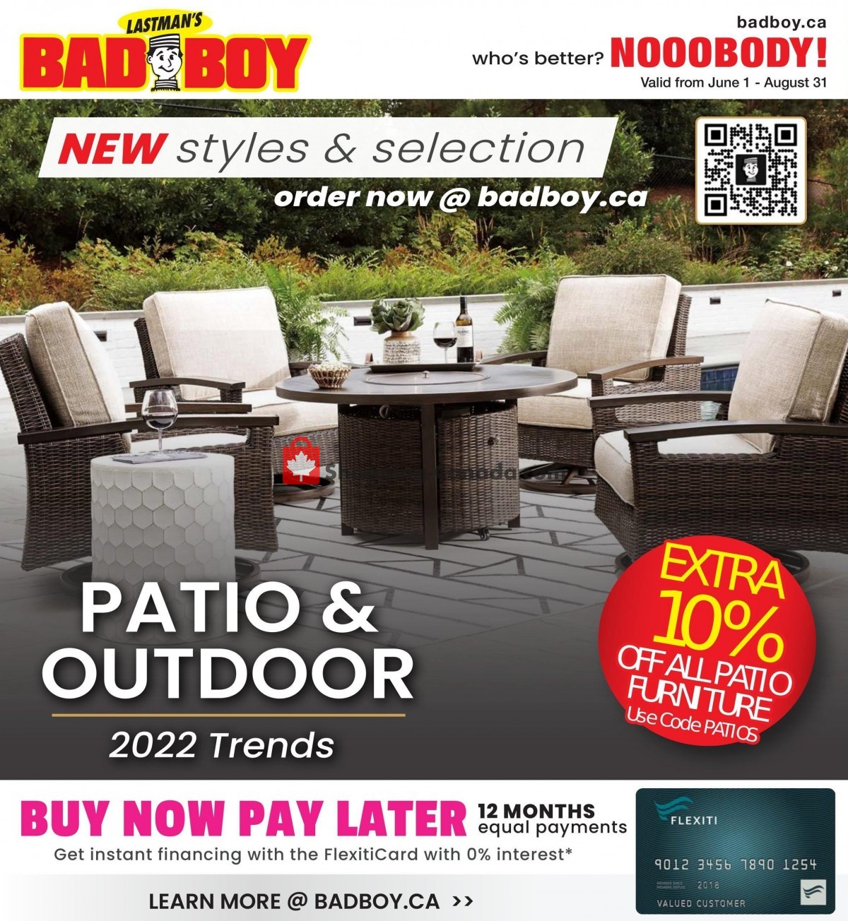 Lastman's Bad Boy Canada, flyer (Patio And Outdoor 2022 Trends) June