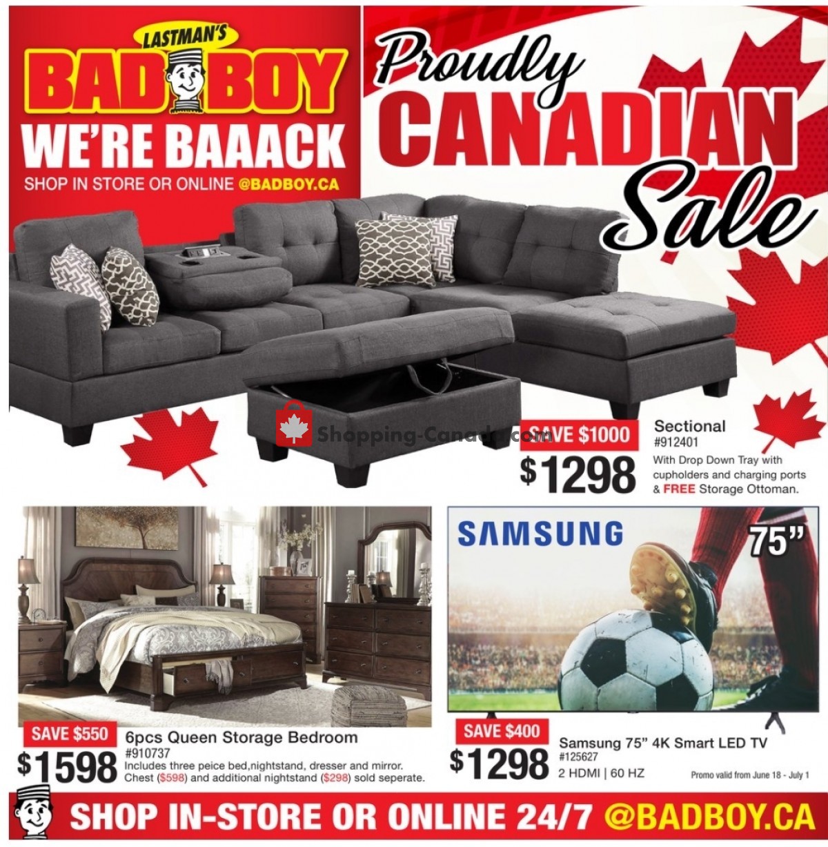Lastman's Bad Boy Canada, flyer (Proudly Canadian Sale) June 21