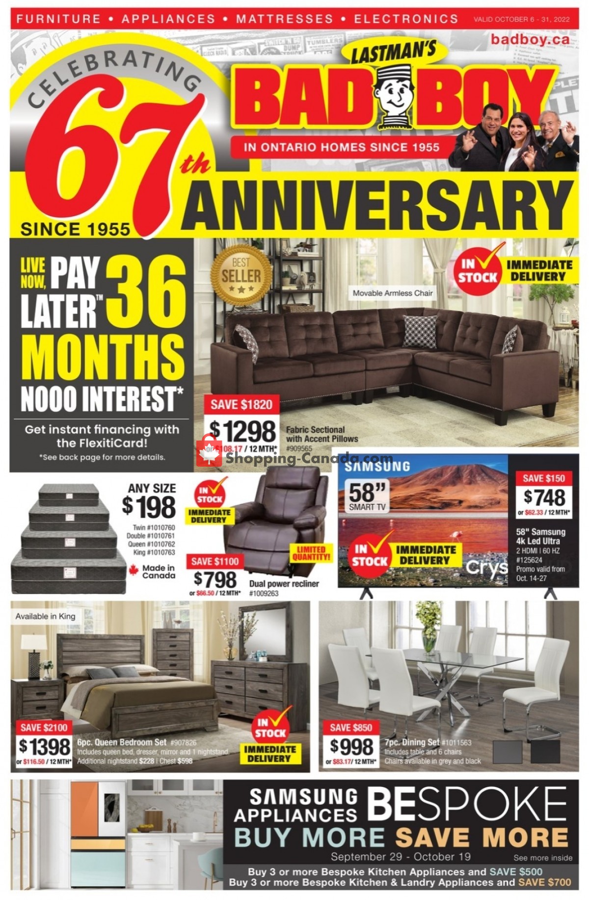 Lastman's Bad Boy Canada, flyer (Special Offer) October 6 October