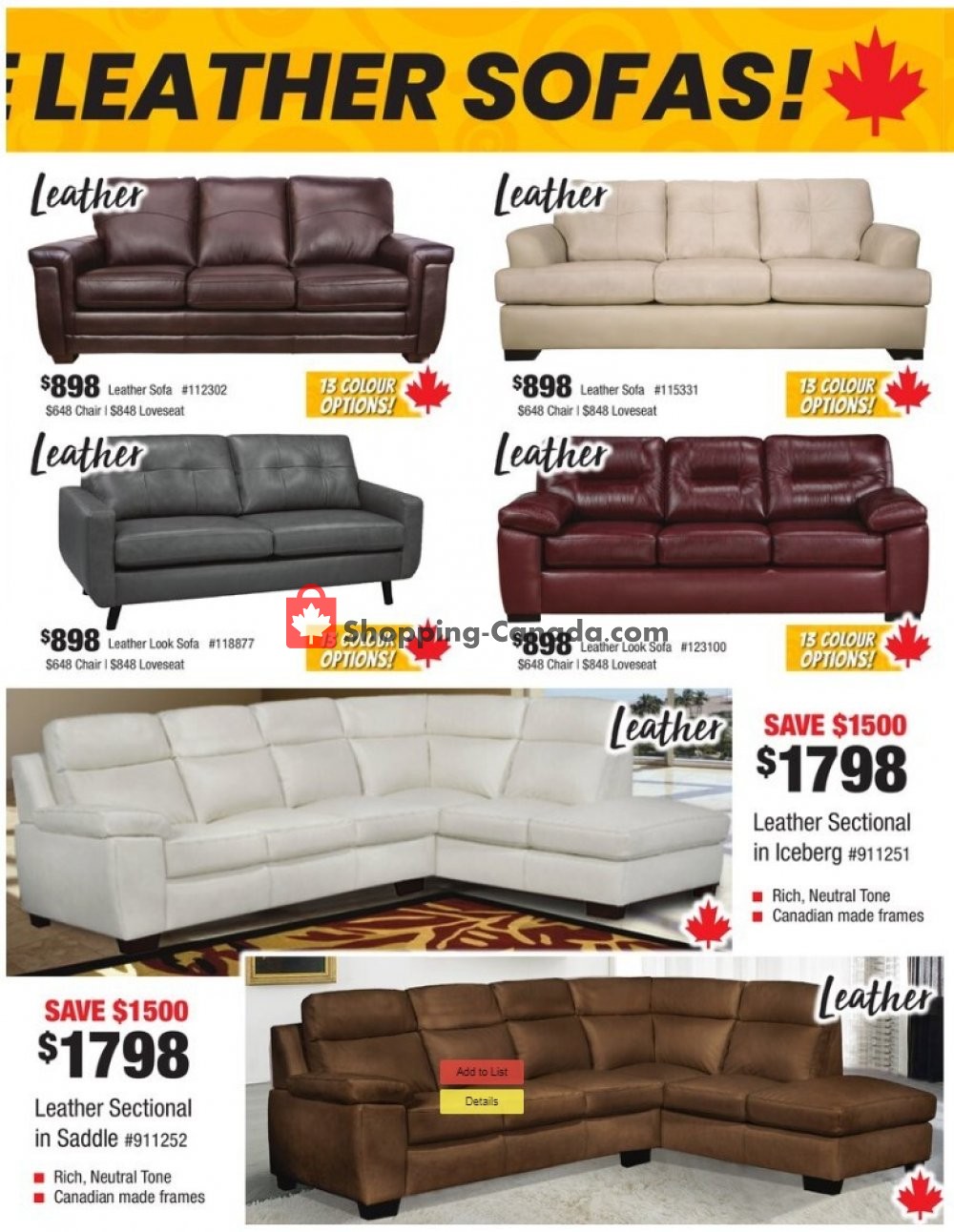 Lastman's Bad Boy Canada, flyer (Summer Features Furniture Frenzy