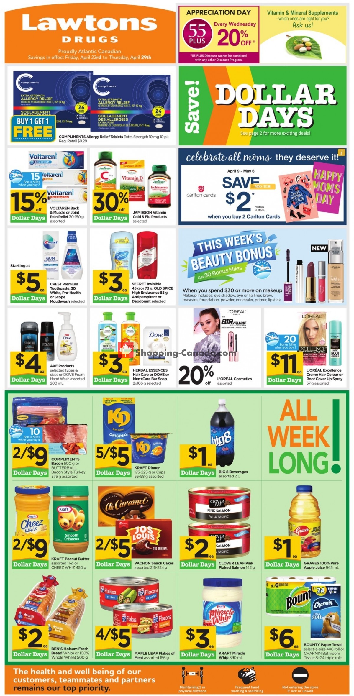 Lawtons Drugs flyer from Friday April 23, 2021 to Thursday April 29, 2021 - page 1
