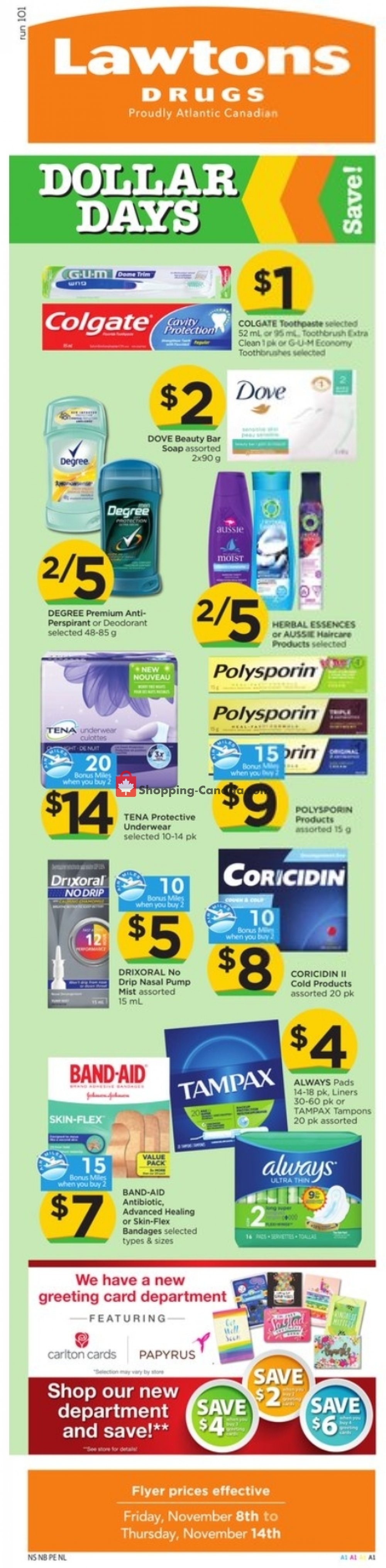 Lawtons Drugs flyer from Friday November 8, 2019 to Thursday November 14, 2019 - page 1