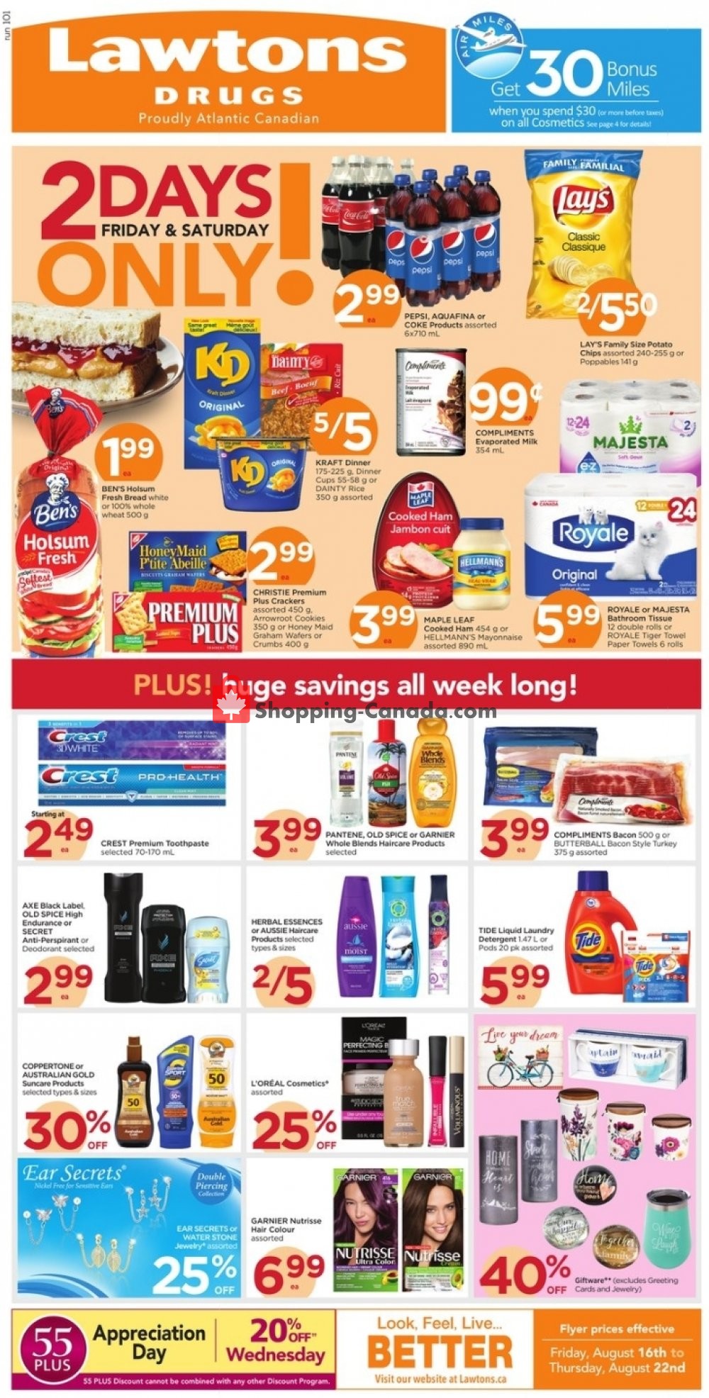Lawtons Drugs Canada, flyer (Huge Savings All Week Long) August 16