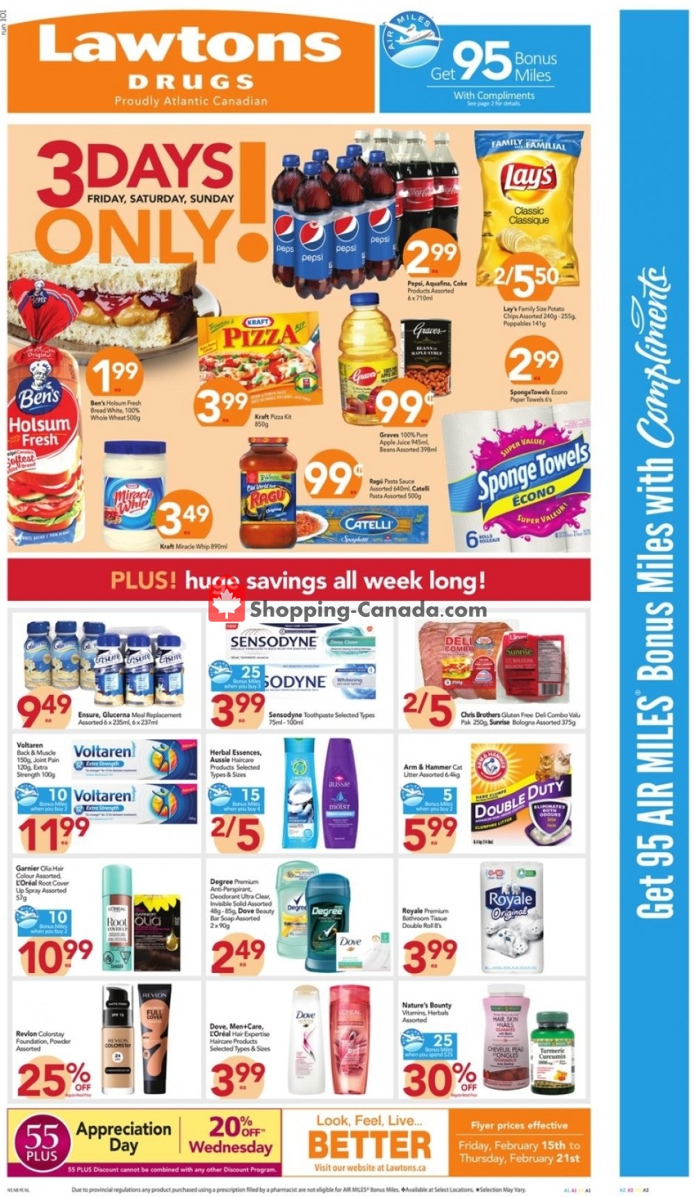 Lawtons Drugs flyer from Friday February 15, 2019 to Thursday February 21, 2019 - page 1