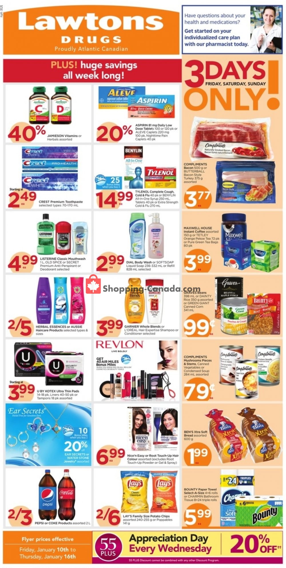 Lawtons Drugs flyer from Friday January 10, 2020 to Thursday January 16, 2020 - page 1