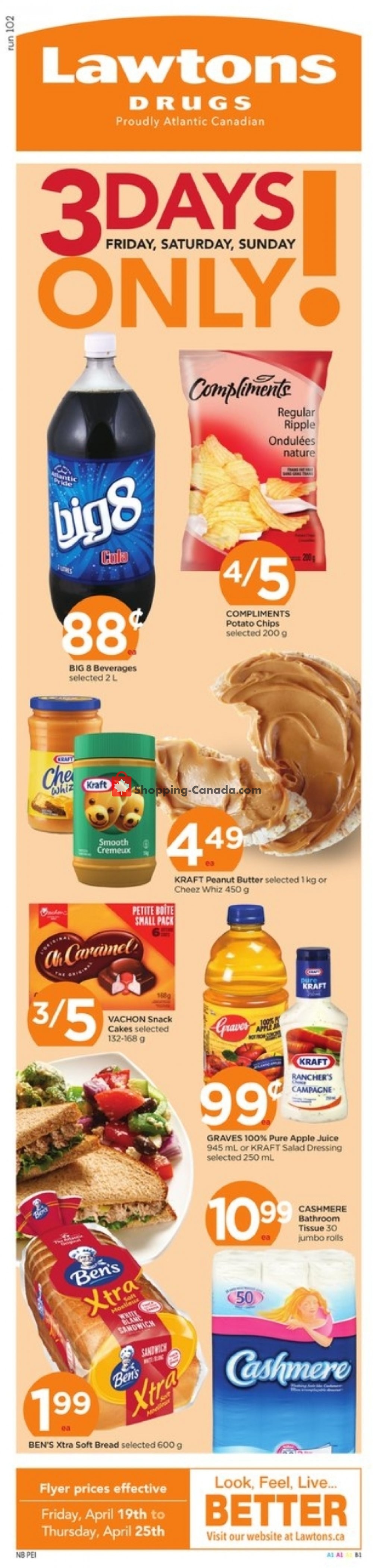 Lawtons Drugs flyer from Friday April 19, 2019 to Thursday April 25, 2019 - page 1