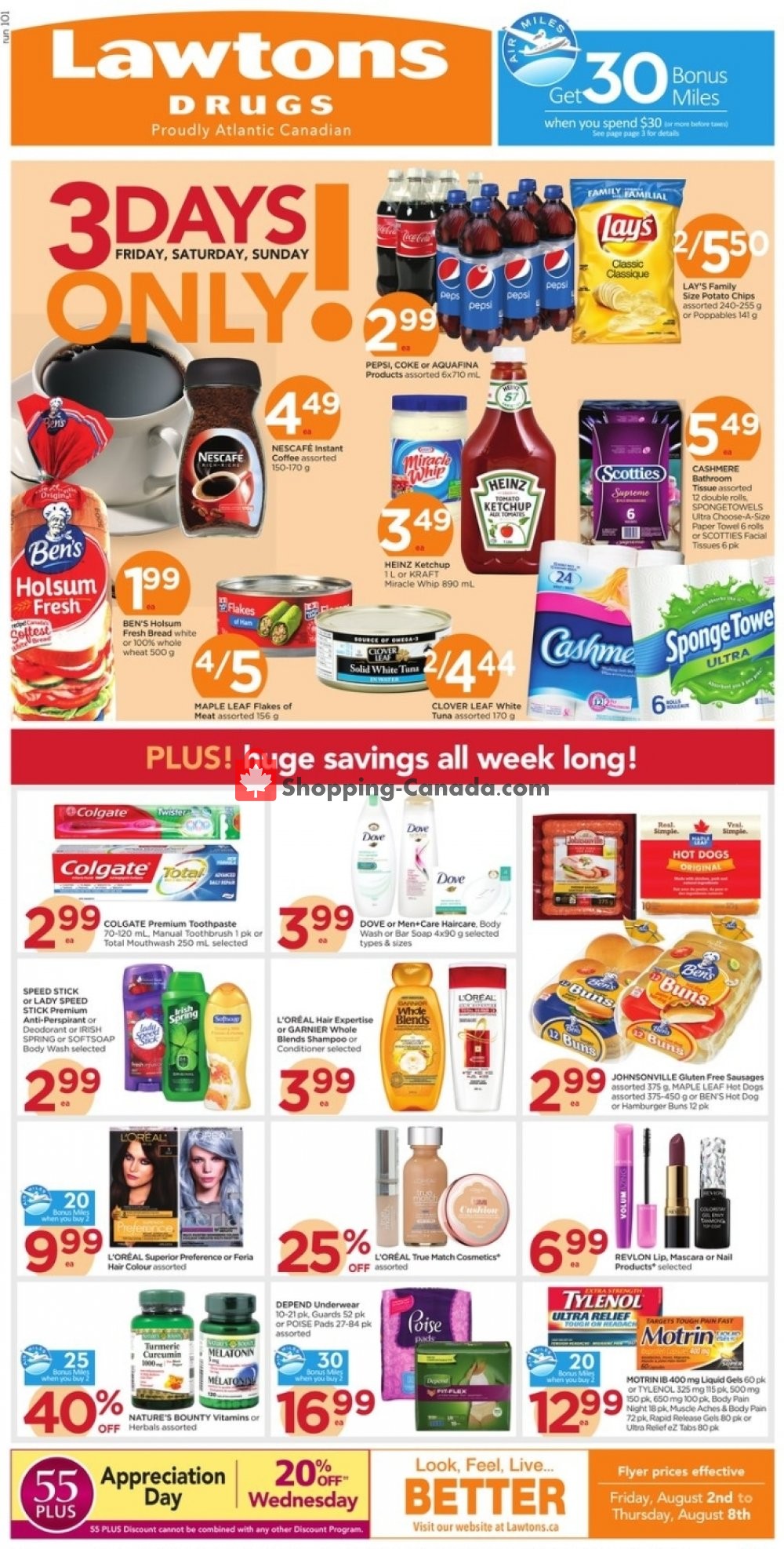 Lawtons Drugs flyer from Friday August 2, 2019 to Thursday August 8, 2019 - page 1