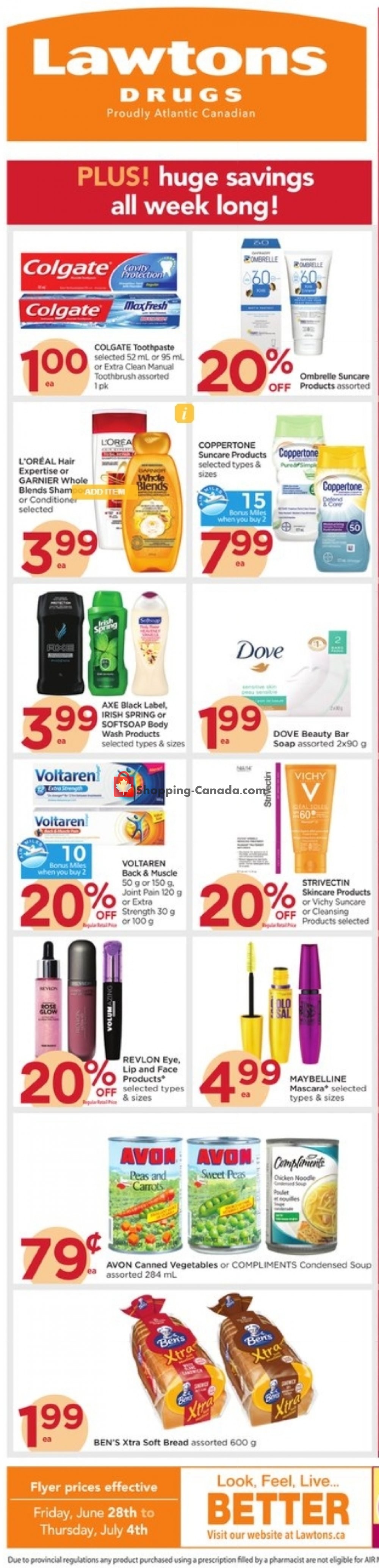 Lawtons Drugs flyer from Friday June 28, 2019 to Thursday July 4, 2019 - page 1