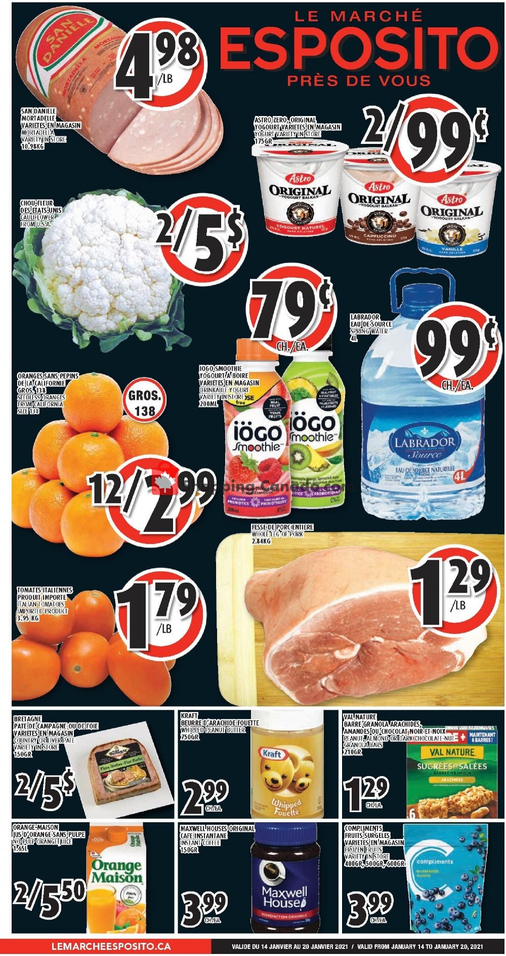 Le Marché Esposito flyer from Thursday January 14, 2021 to Wednesday January 20, 2021 - page 1