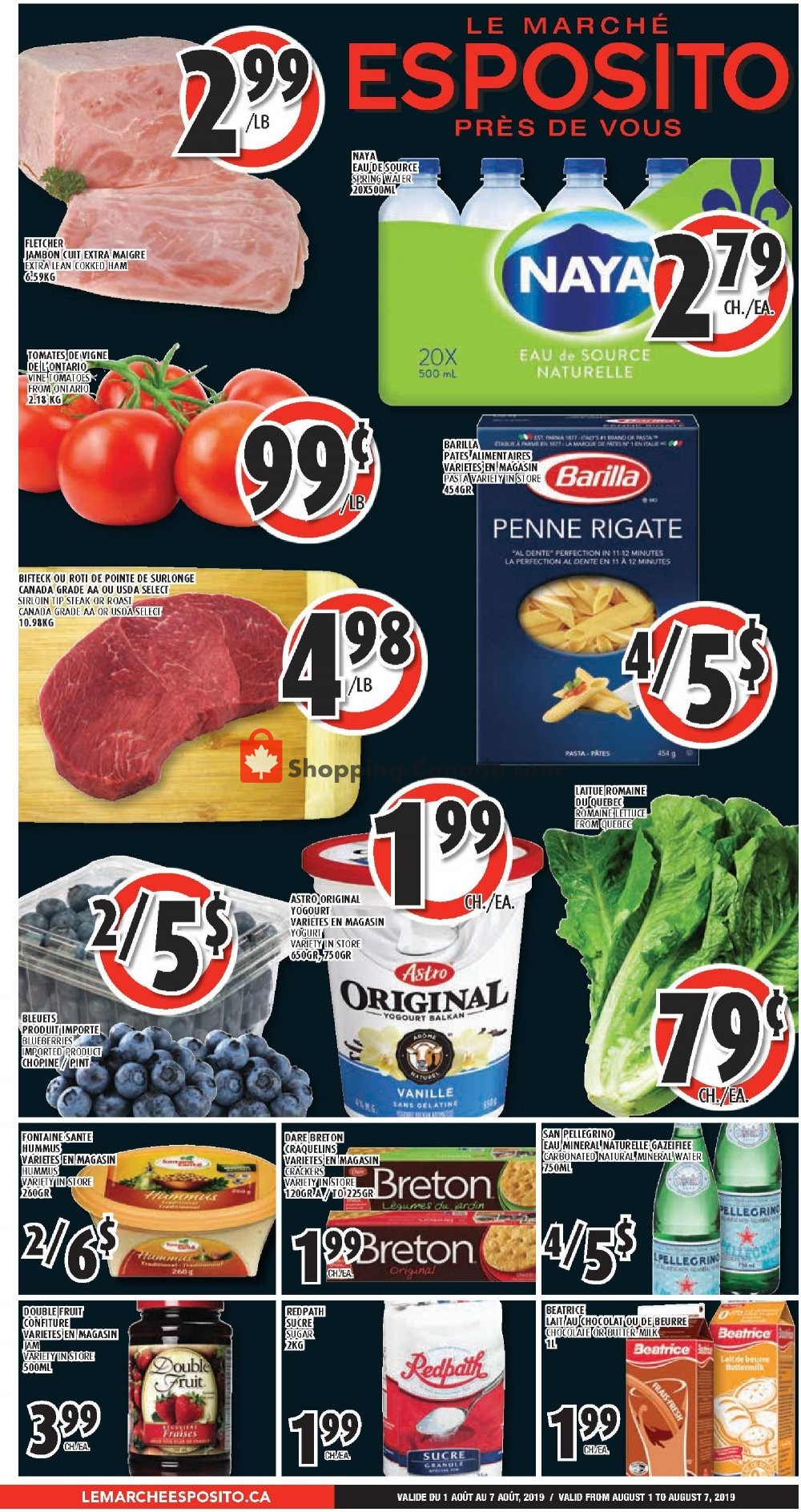 Le Marché Esposito flyer from Thursday August 1, 2019 to Wednesday August 7, 2019 - page 1