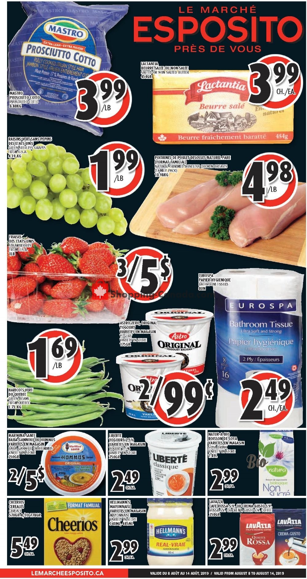 Le Marché Esposito flyer from Thursday August 8, 2019 to Wednesday August 14, 2019 - page 1