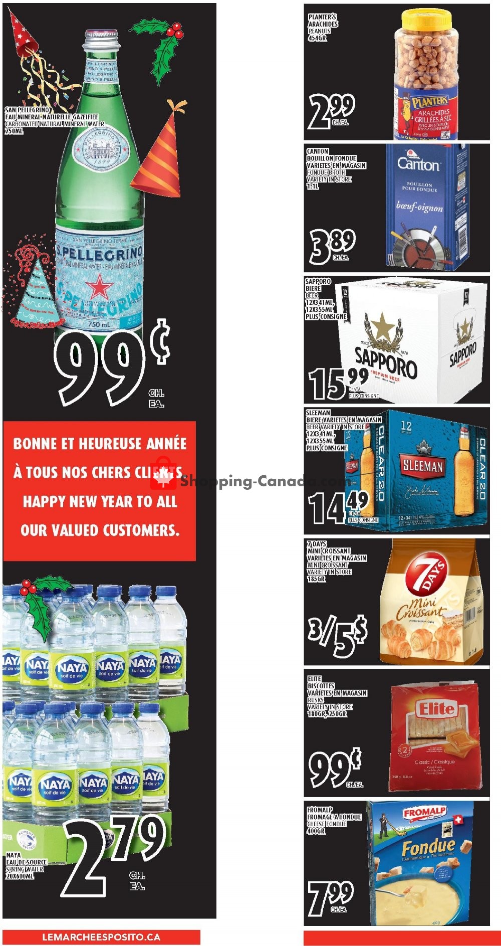 Le Marché Esposito flyer from Thursday December 27, 2018 to Wednesday January 2, 2019 - page 1