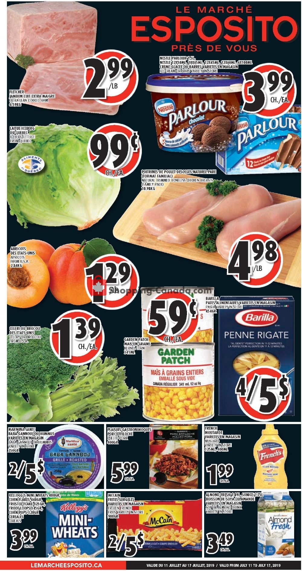 Le Marché Esposito flyer from Thursday July 11, 2019 to Wednesday July 17, 2019 - page 1