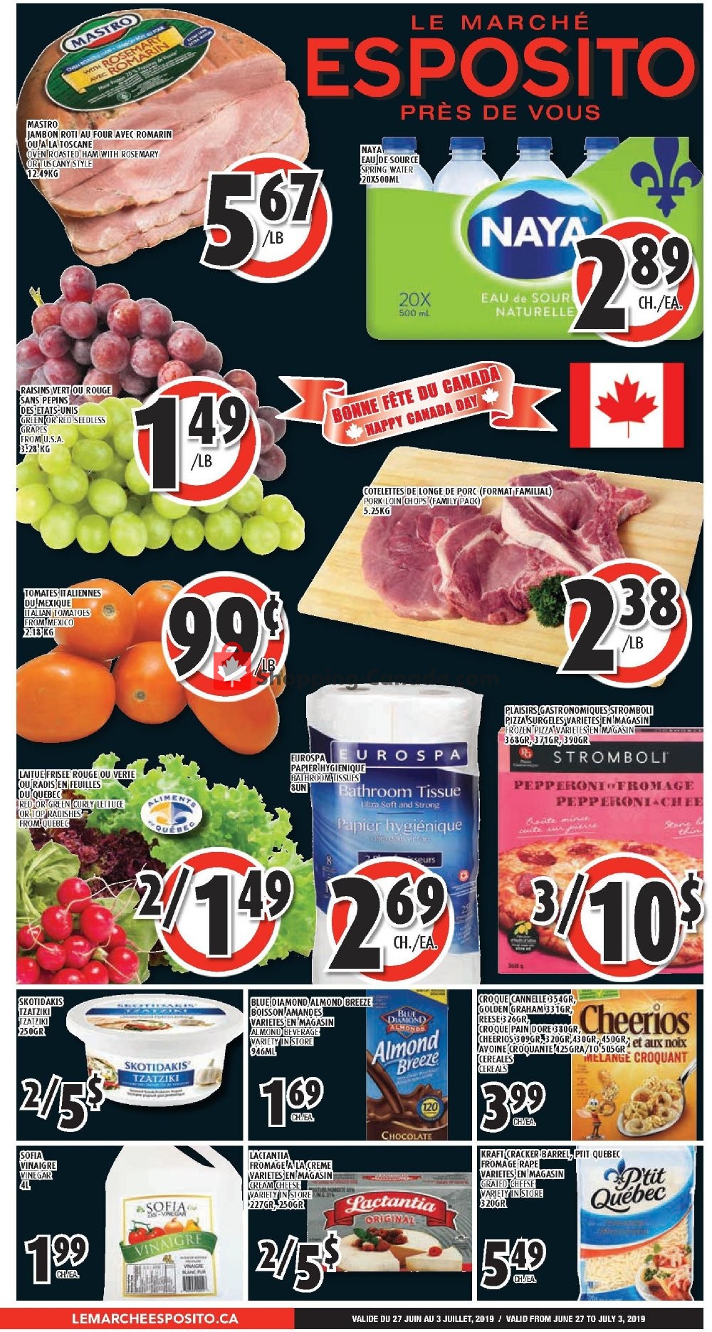 Le Marché Esposito flyer from Thursday June 27, 2019 to Wednesday July 3, 2019 - page 1