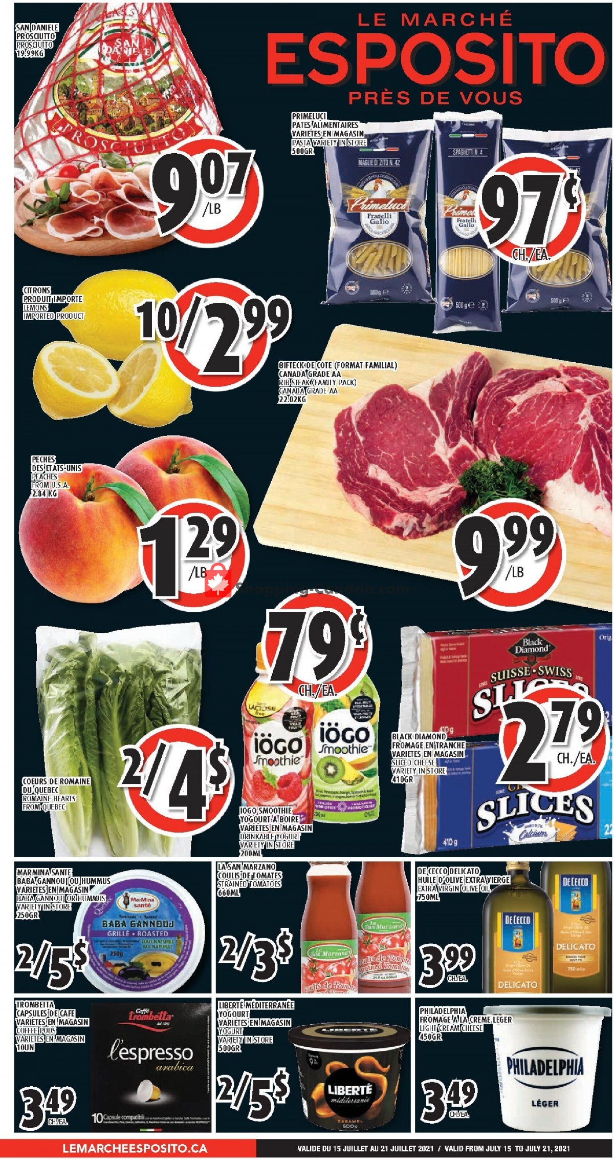Le Marché Esposito flyer from Thursday July 15, 2021 to Wednesday July 21, 2021 - page 1