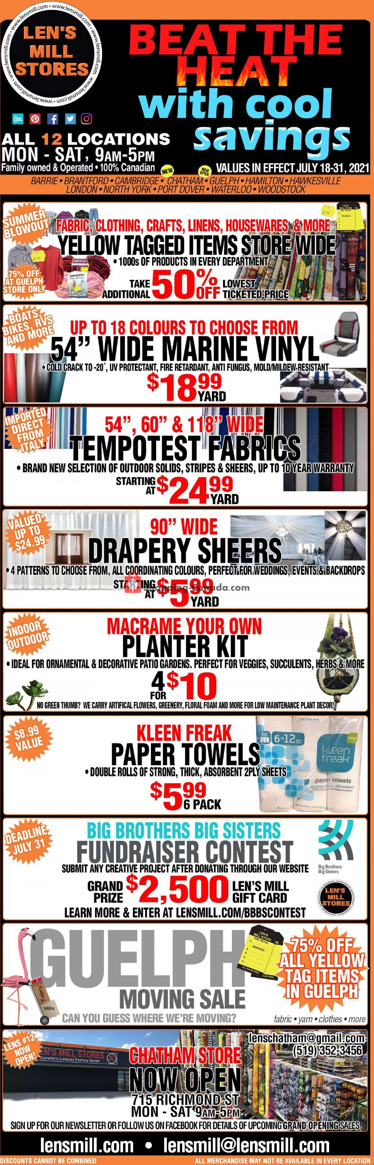 Len's Mill Stores flyer from Sunday July 18, 2021 to Saturday July 31, 2021 - page 1