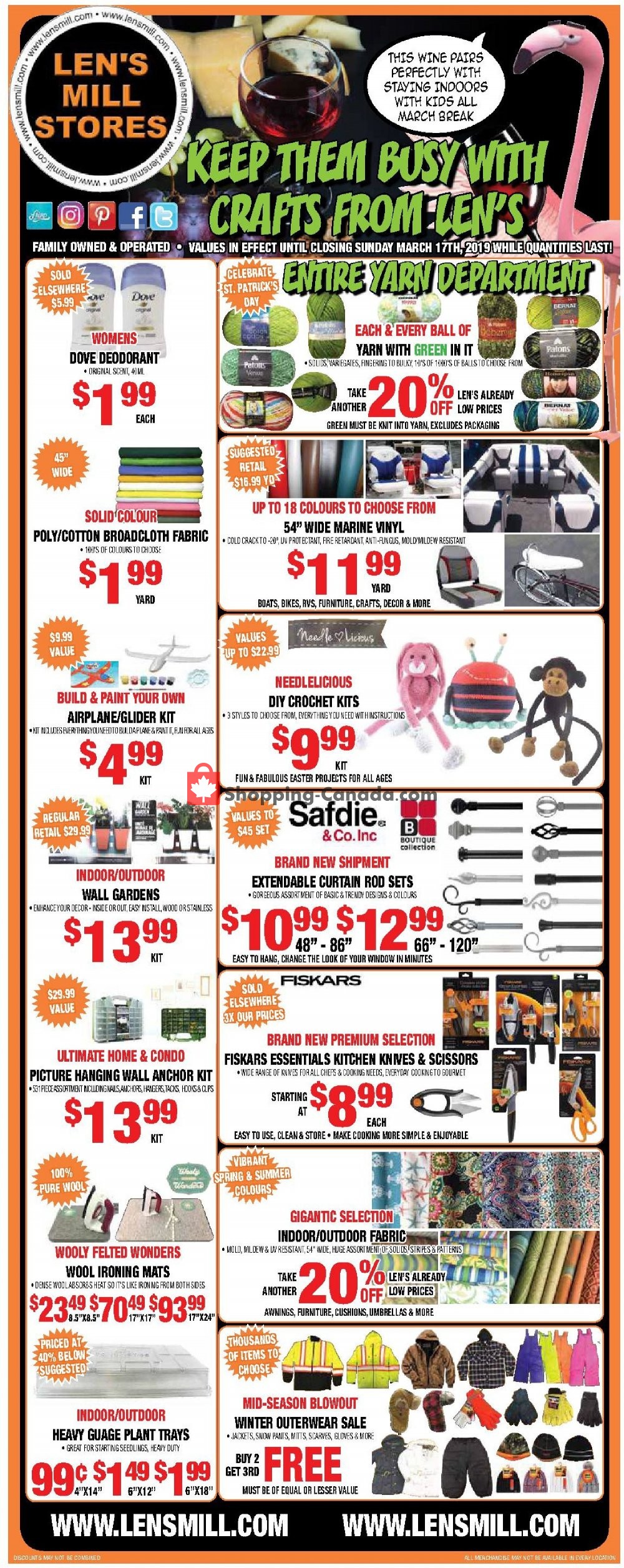Len's Mill Stores flyer from Monday March 4, 2019 to Sunday March 17, 2019 - page 1