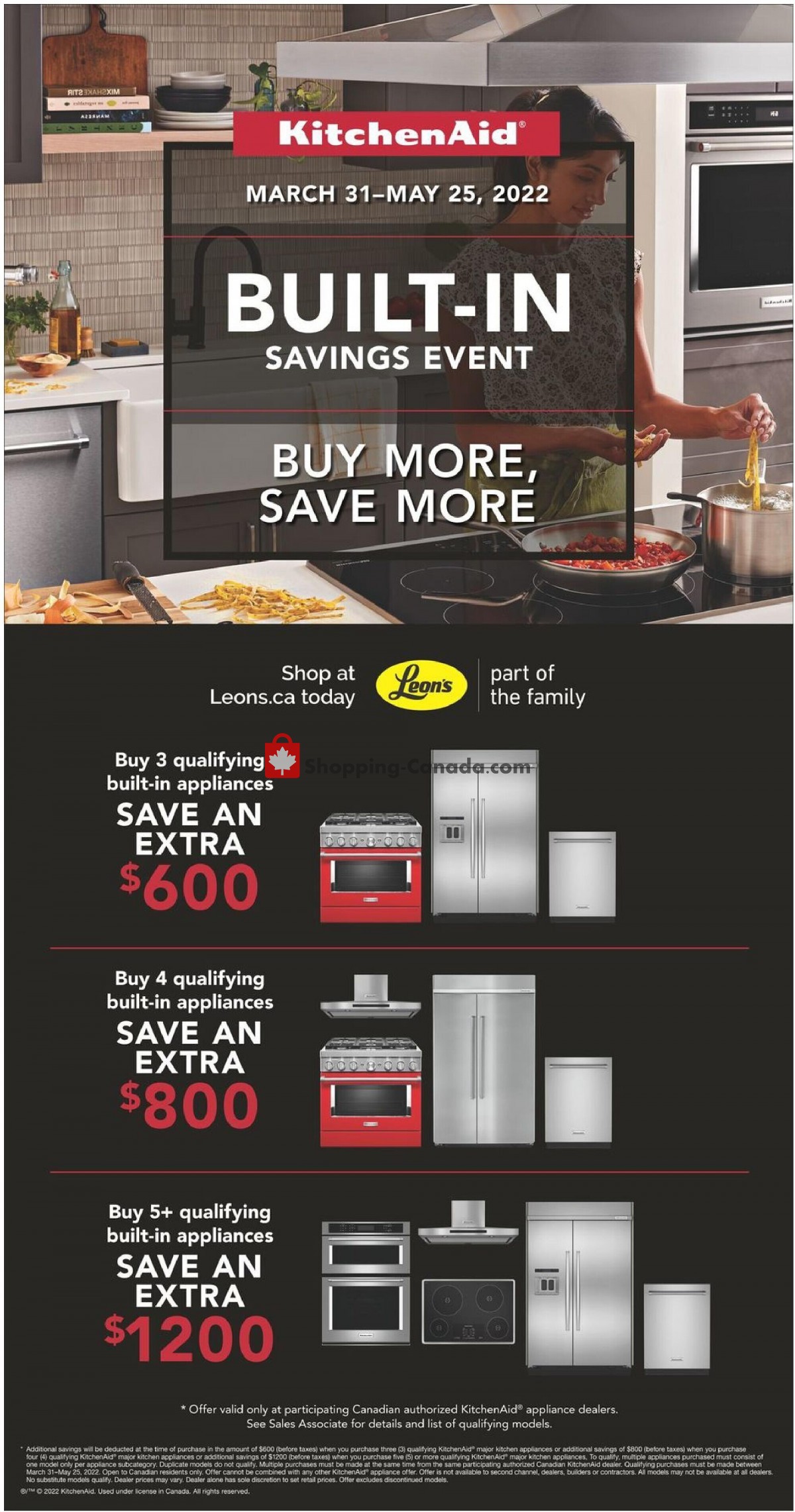 Leon's Furniture Canada, flyer (Appliance Sale ON) March 31 May