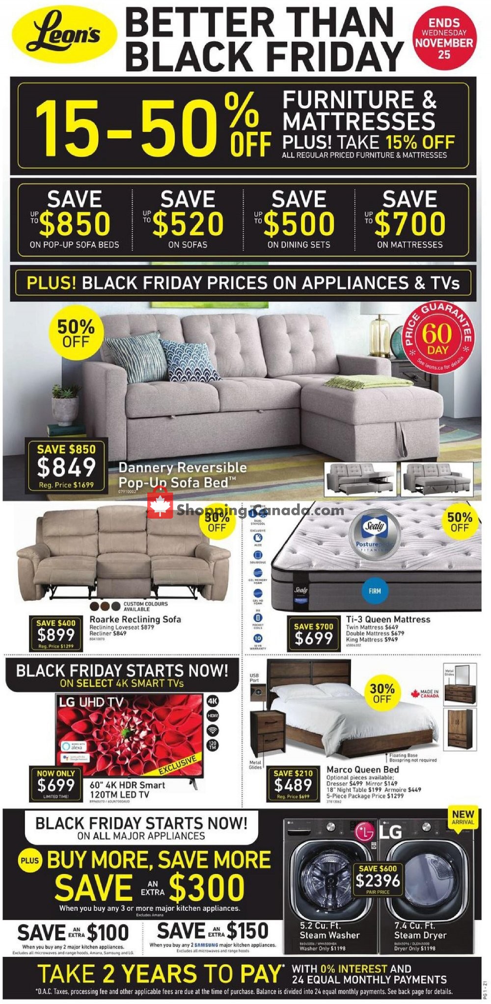 Leon's Furniture Canada, flyer (Better Than Black Friday ON