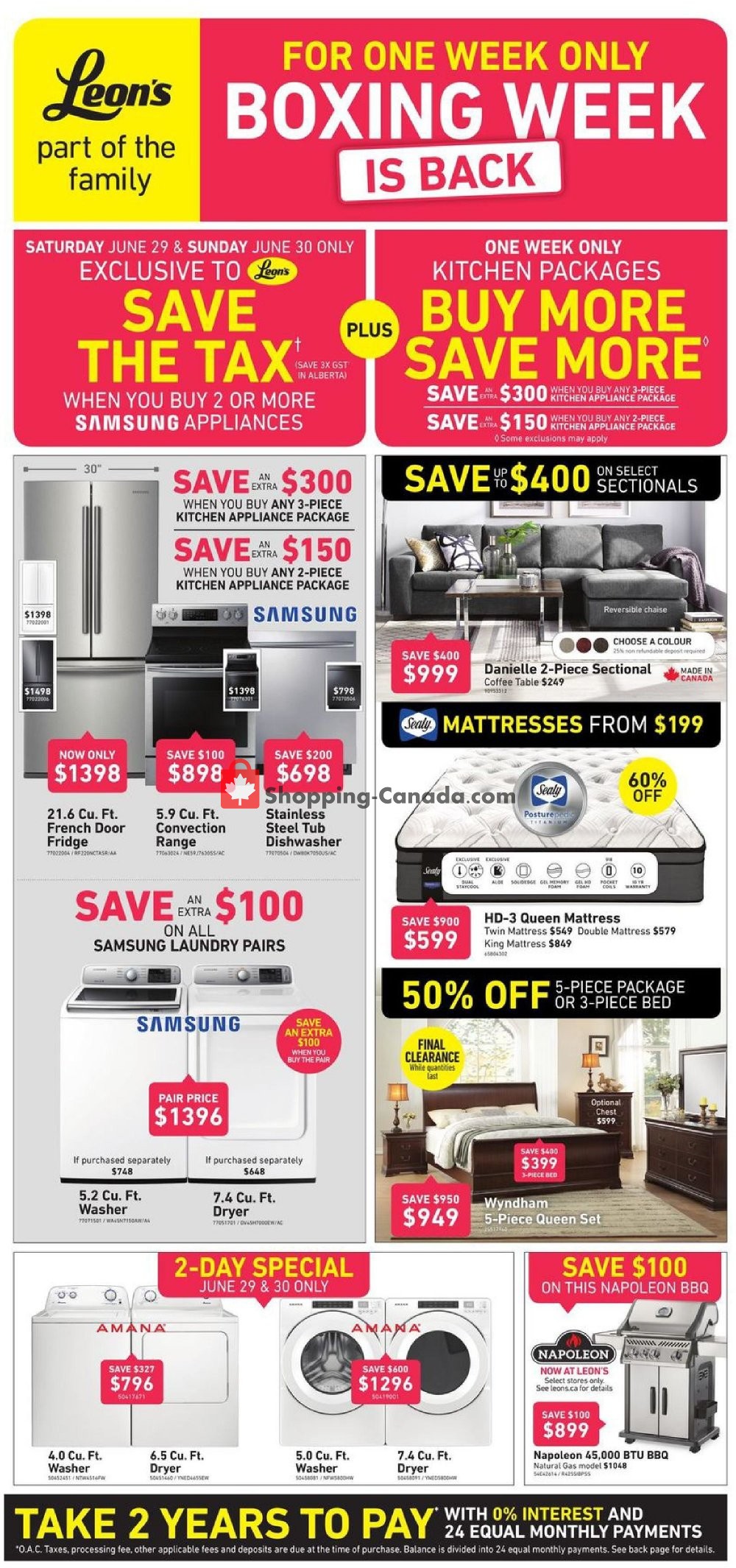 Leon's Furniture flyer from Wednesday June 26, 2019 to Wednesday July 3, 2019 - page 1