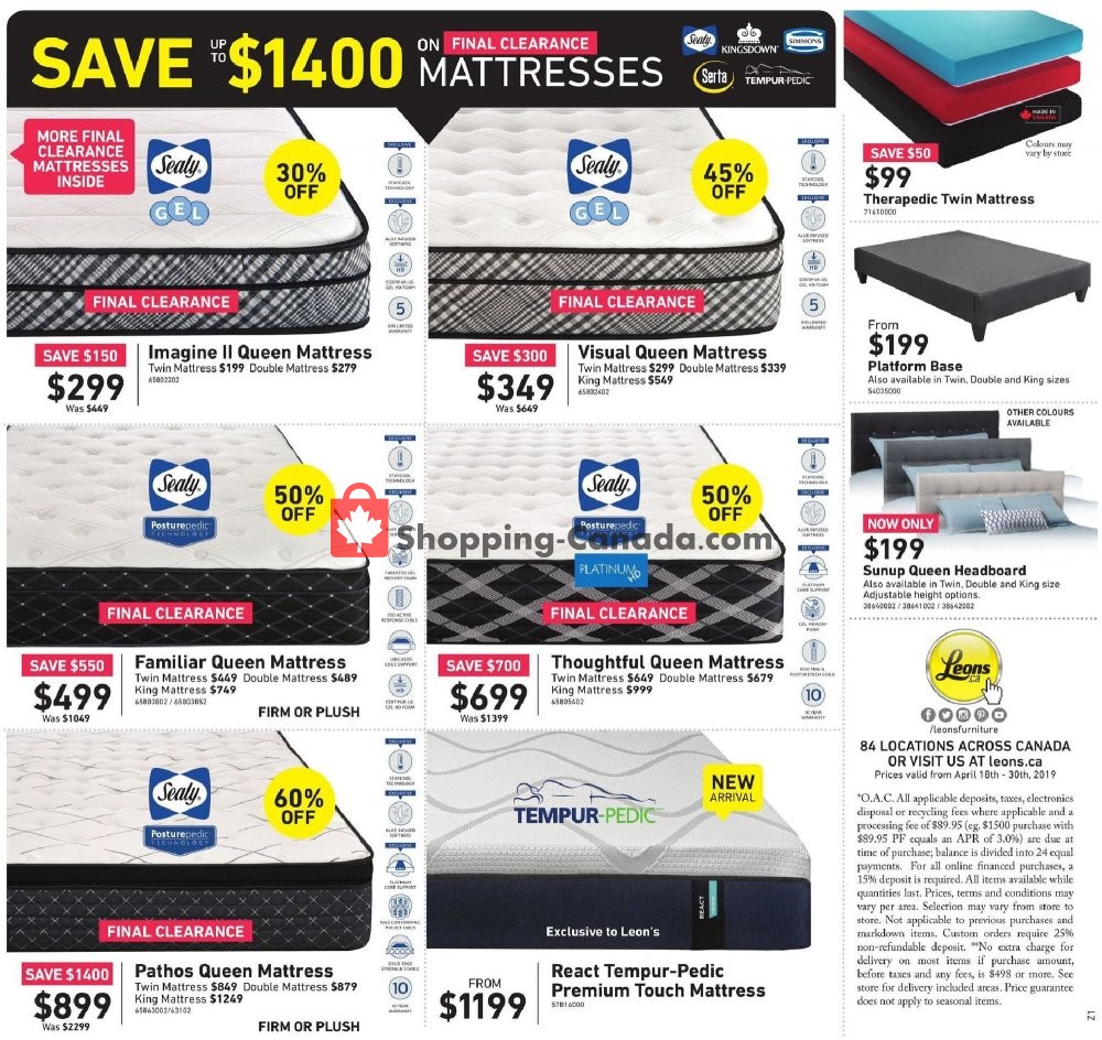 Leon's Furniture flyer from Thursday April 18, 2019 to Tuesday April 30, 2019 - page 16