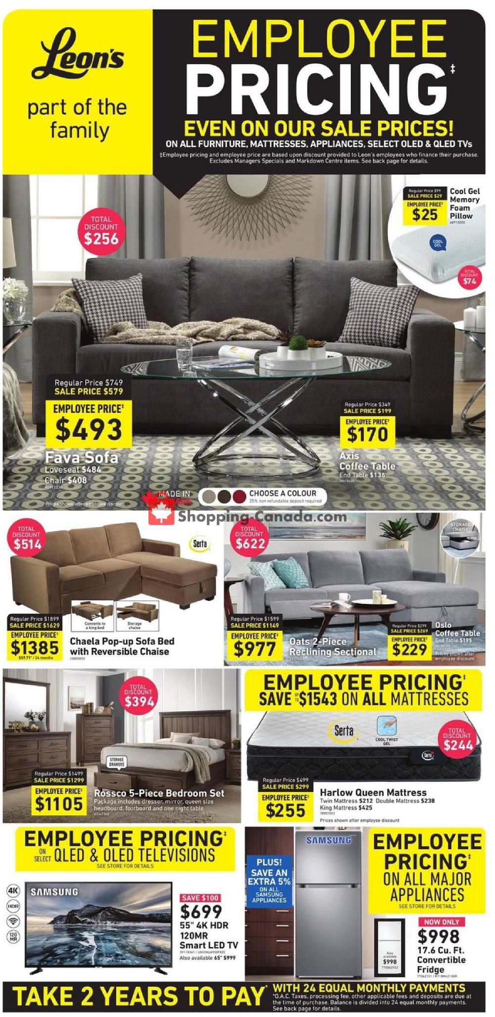 Leon's Furniture Canada, flyer (Employee Pricing) March 13 March