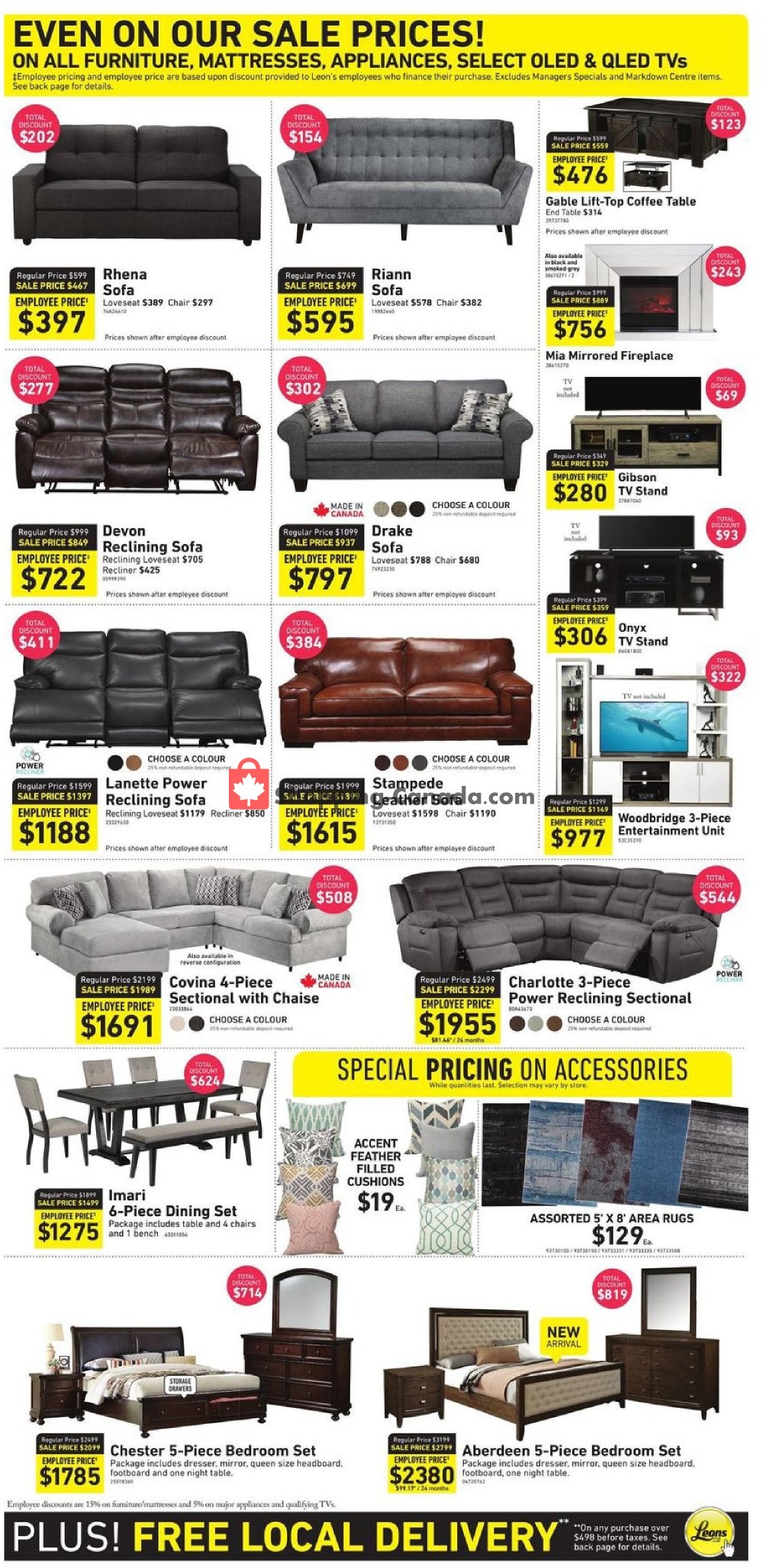 Leon's Furniture Canada, flyer (Employee Pricing) March 13 March