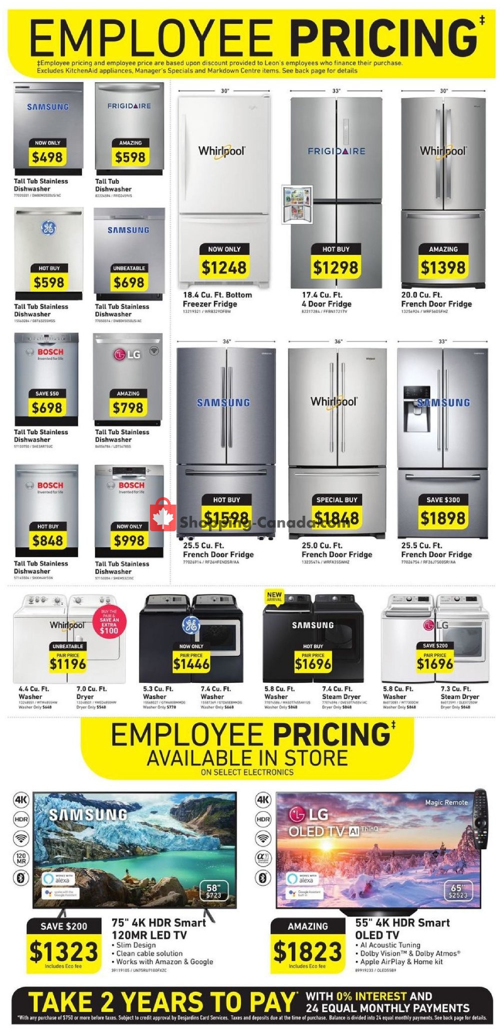 Leon's Furniture Canada, flyer (Employee Pricing QC) March 12 March 18, 2020 Shopping