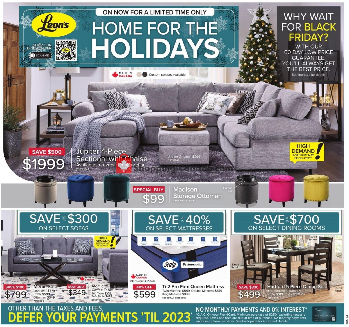 Leon's Furniture Canada, flyer (Home For The Holidays West) November 4 November 17, 2021